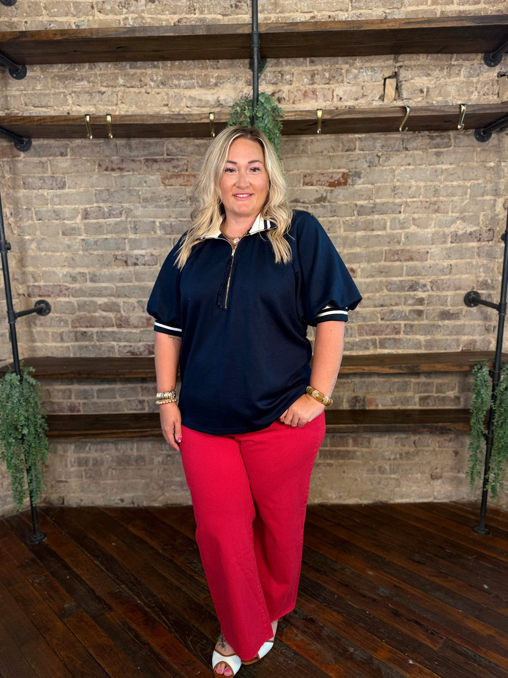 PLUS SIZE | Clyde Puff Raglan Knit Top