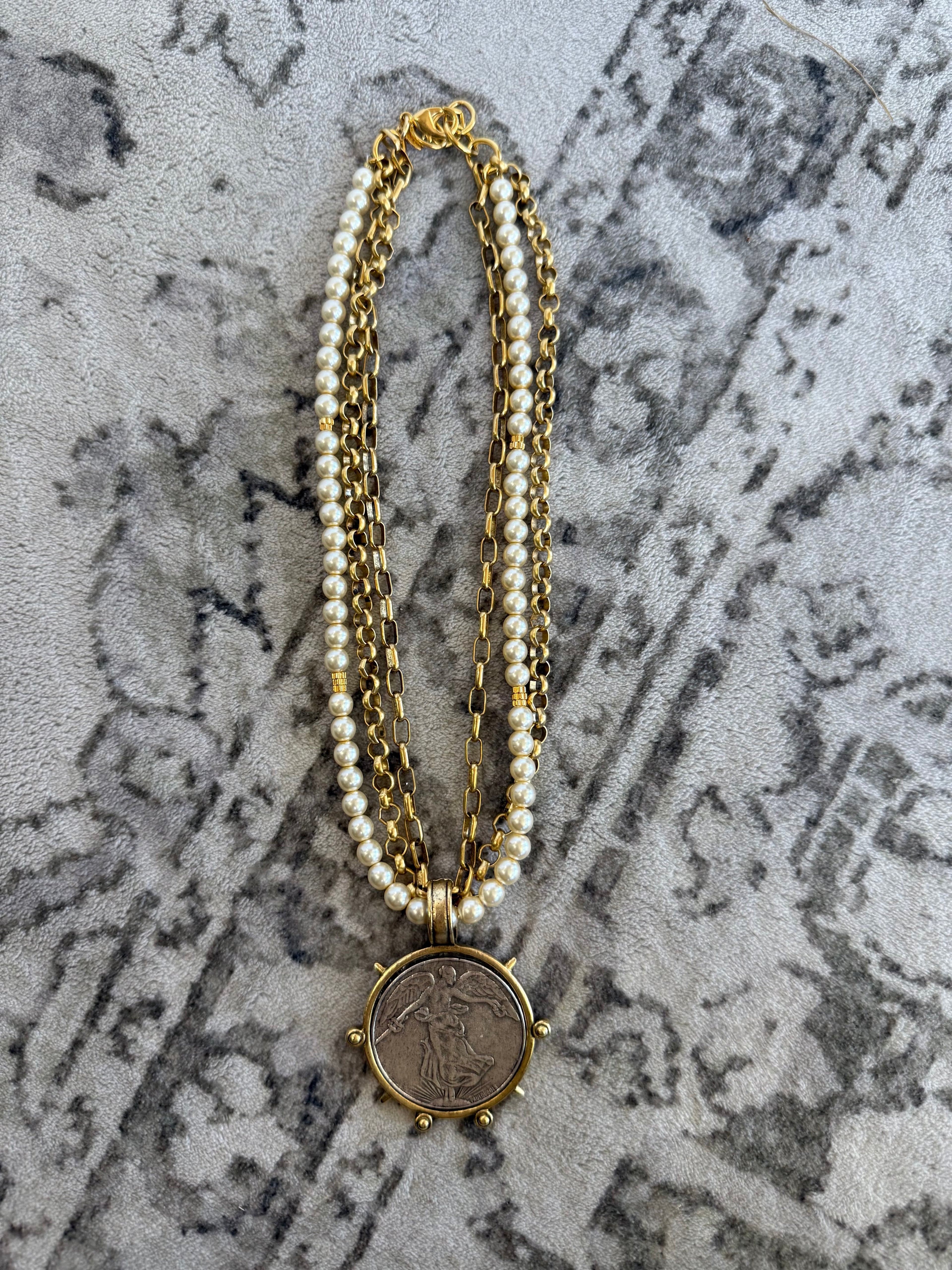 Golden Empire Layered Vintage Coin Necklace