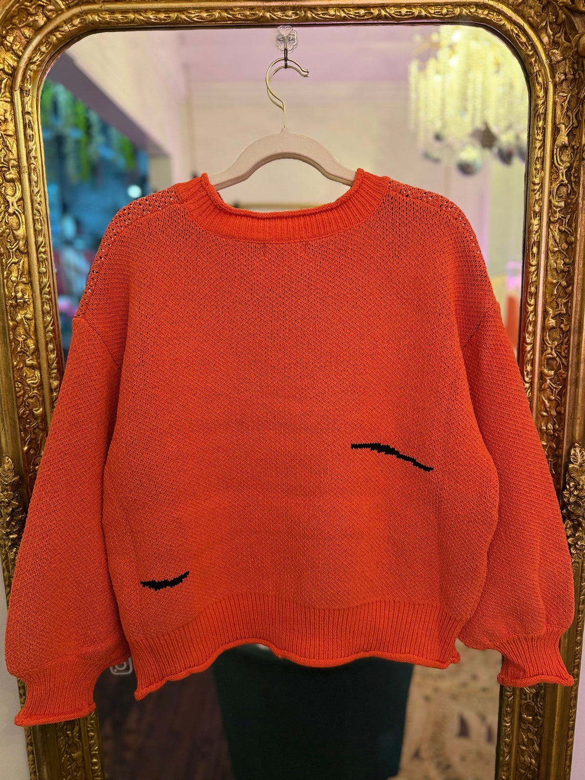 Boo Babe Ghost Face Halloween Knit Top