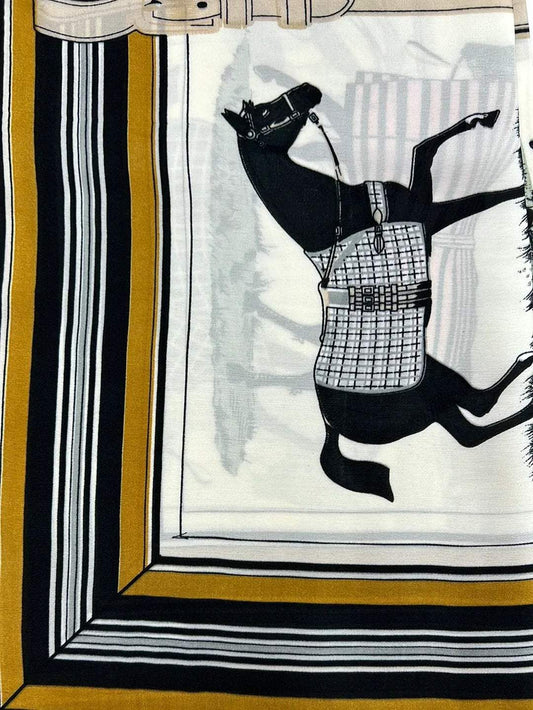 Horse Pattern Mid Size Scarf