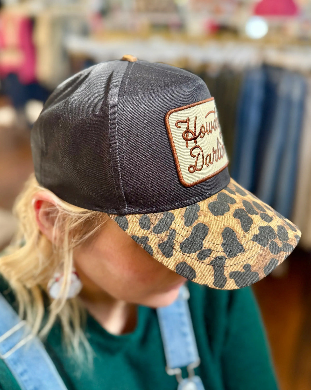 Howdy Darlin' Embroidered Leopard Trucker Hat
