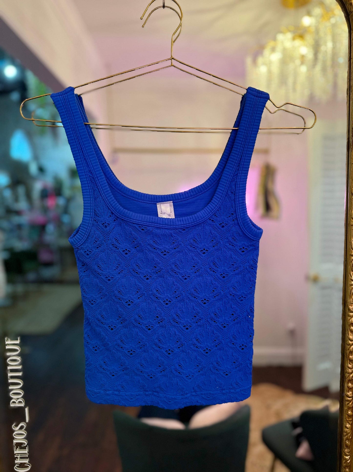 Blakeley Floral Textured Lace Tank - O/S