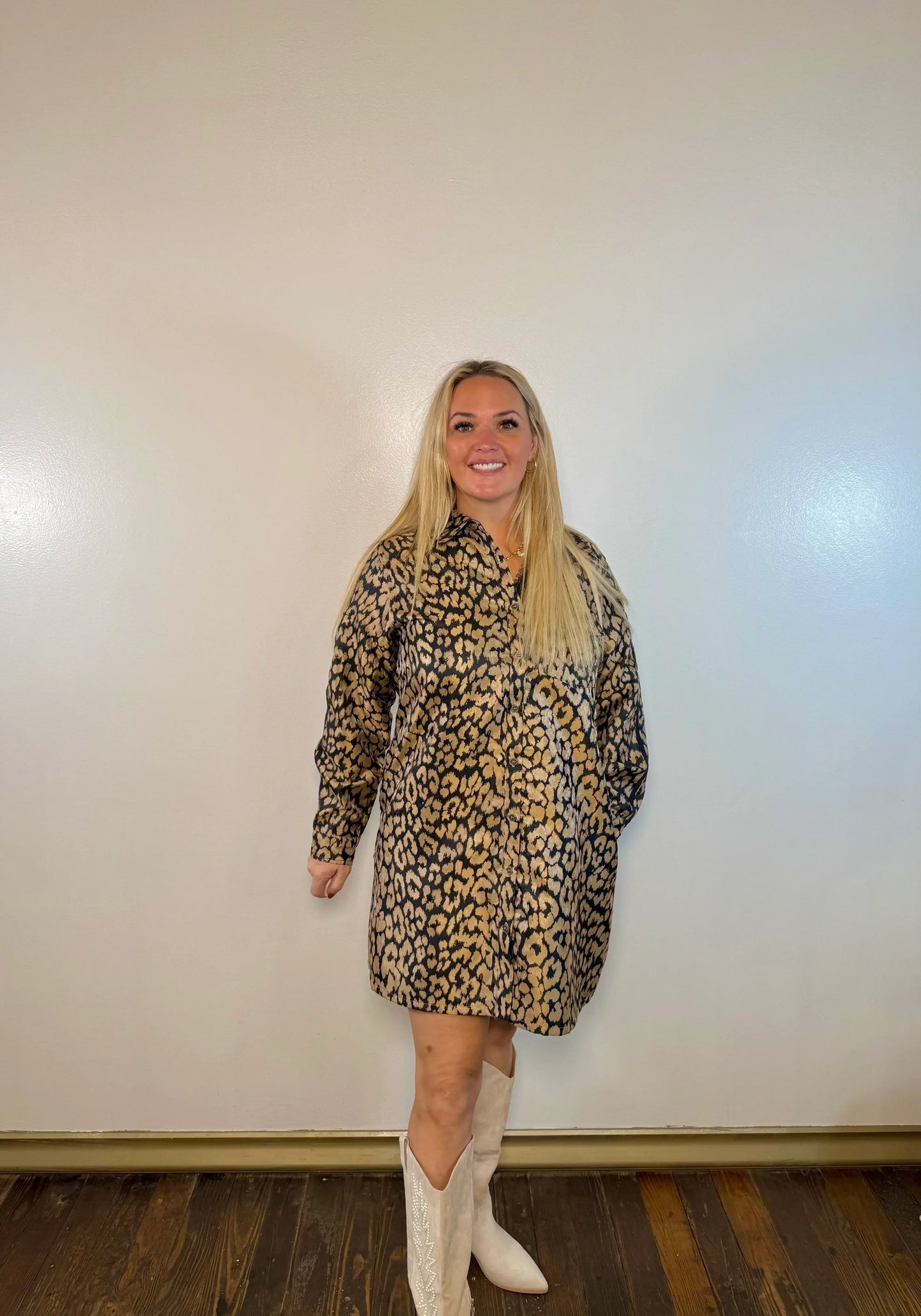 Paige Leopard Stripe Detailed Short Dress