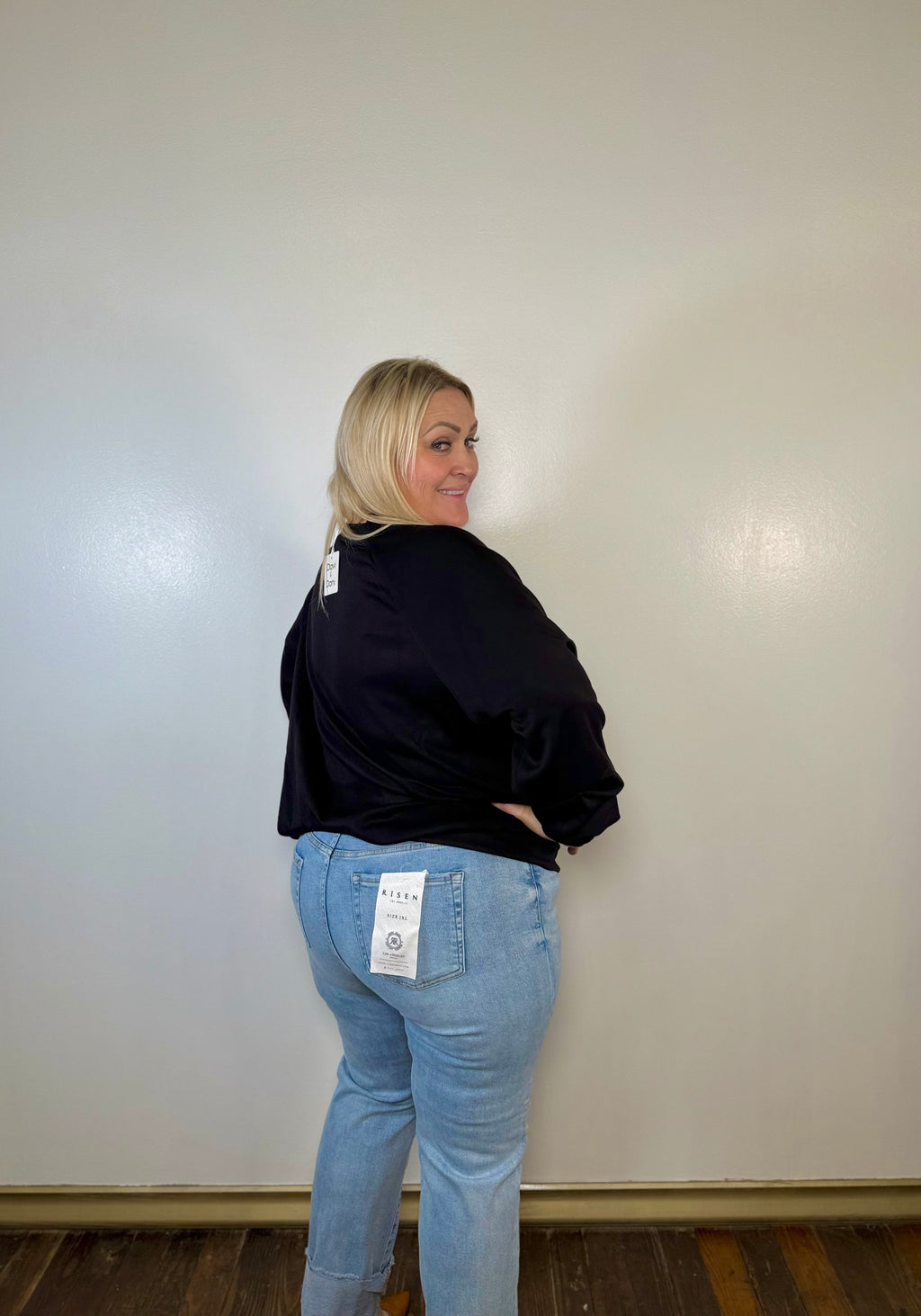 High Rise Straight Cuffed Relaxed Jeans | Risen Jeans | PLUS SIZE AVAILABLE