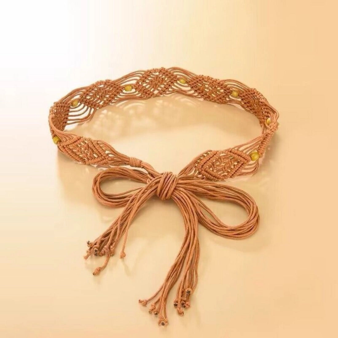 Hollow Knitted Tassel Belt