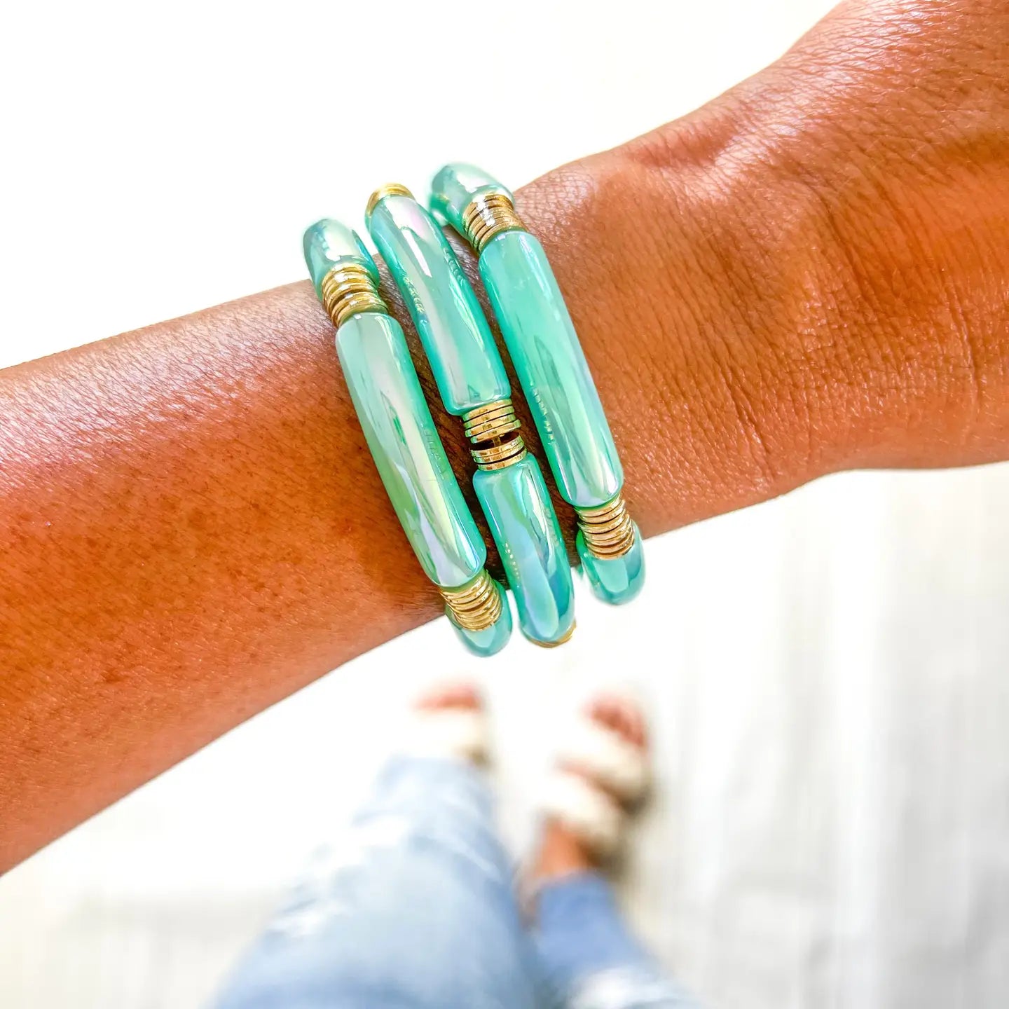 Metallic Radiance Tube Bracelet
