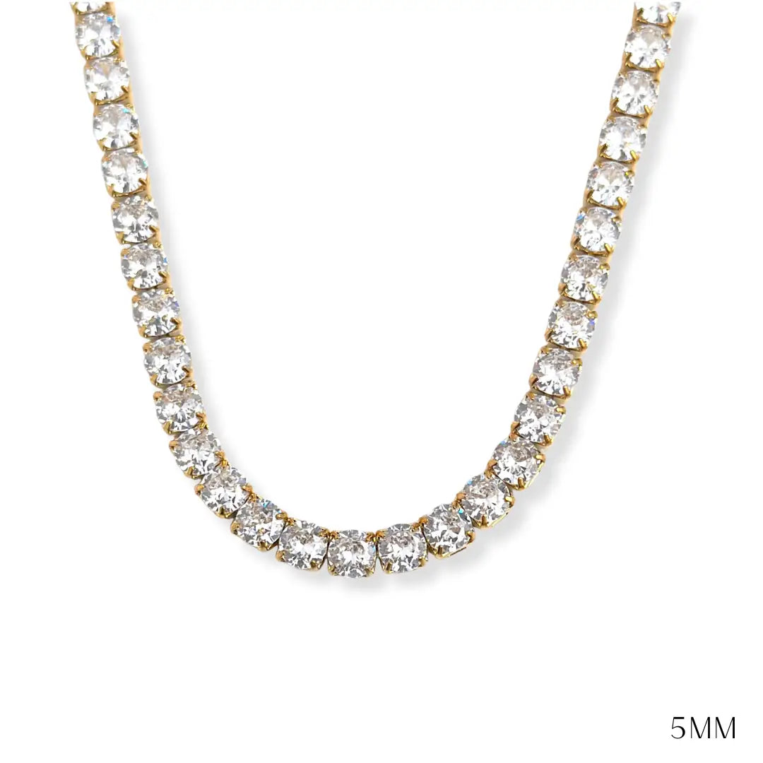 Waterproof 5mm Tennis Necklace