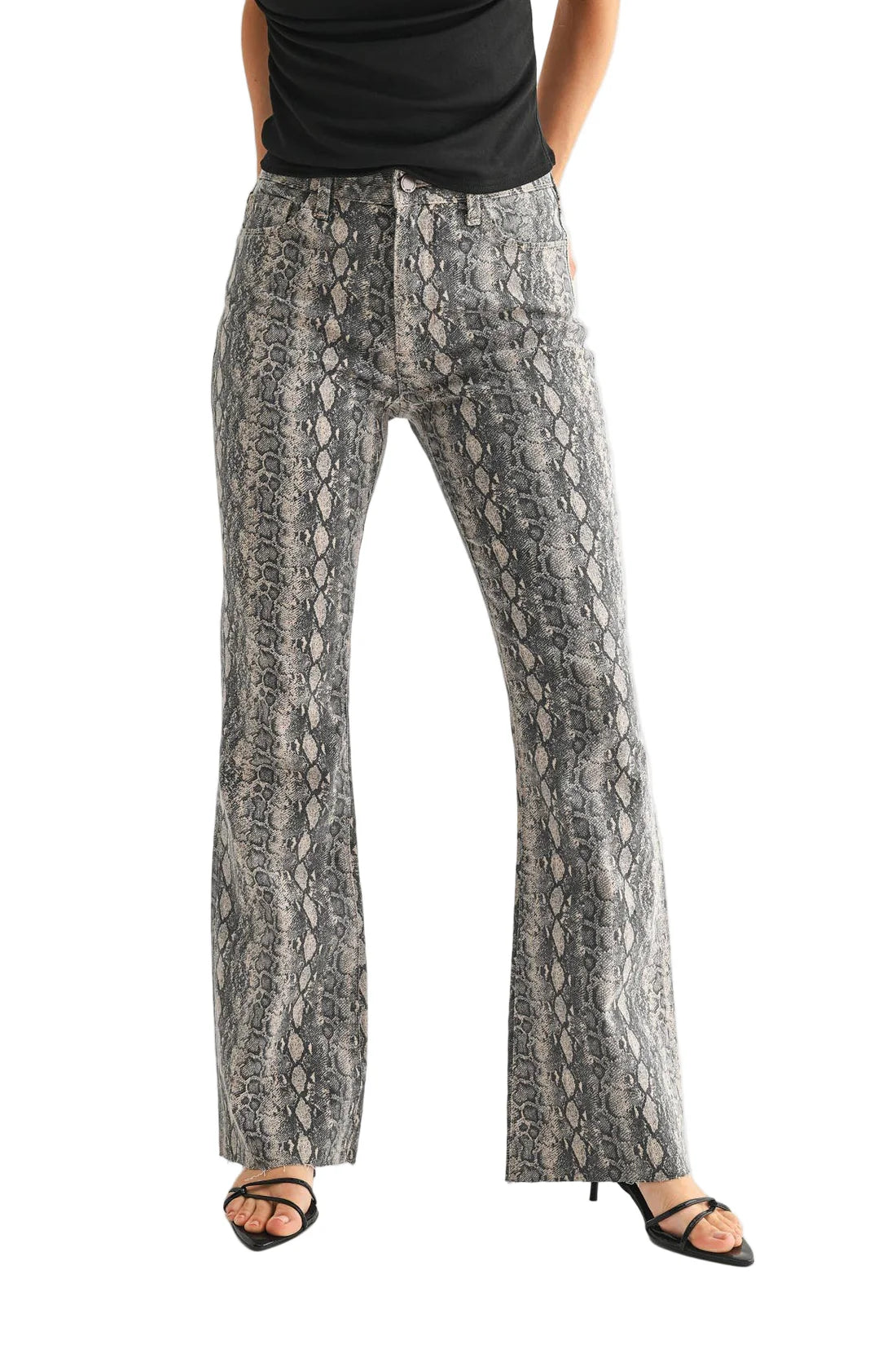 Regular Hem Snake Flare Jeans