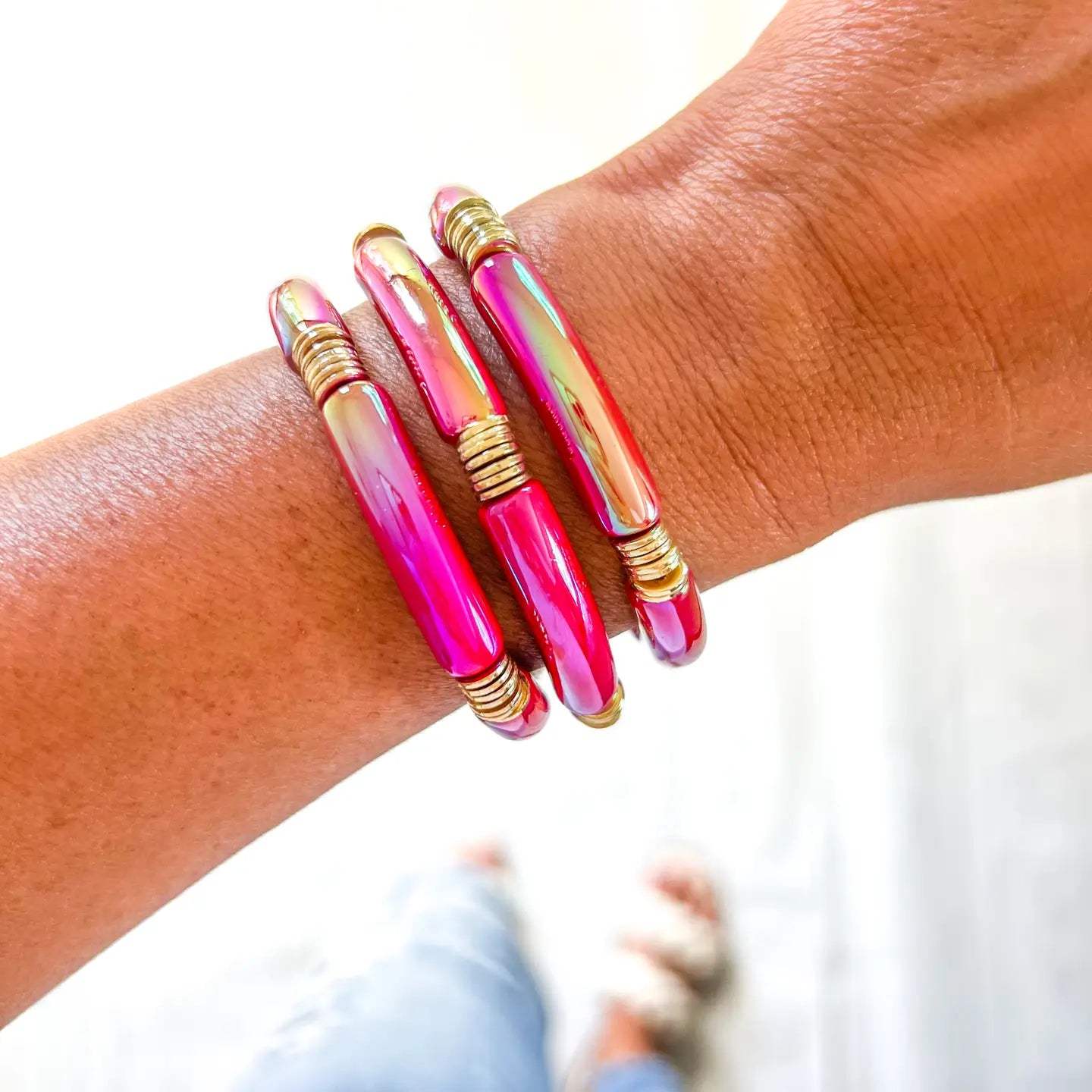 Metallic Radiance Tube Bracelet