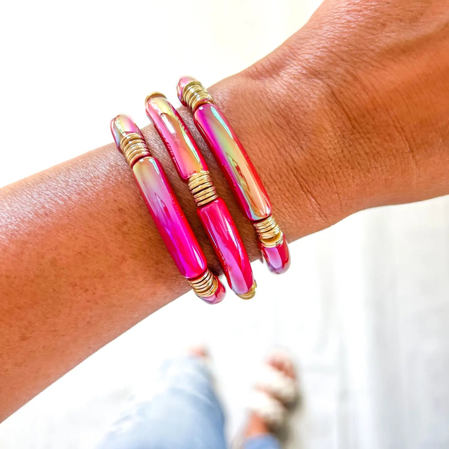 Metallic Radiance Tube Bracelet