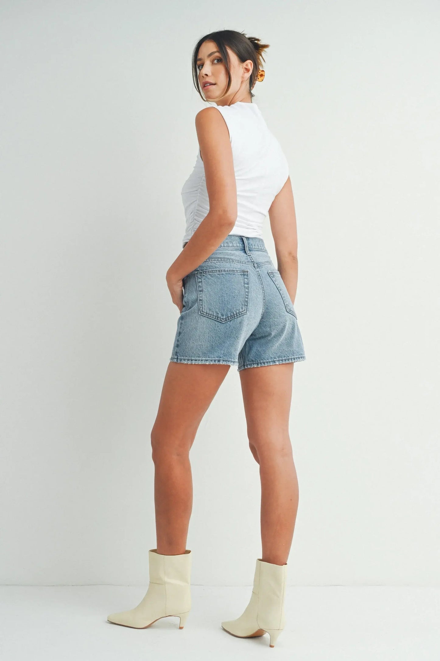 Laura Long Denim Shorts