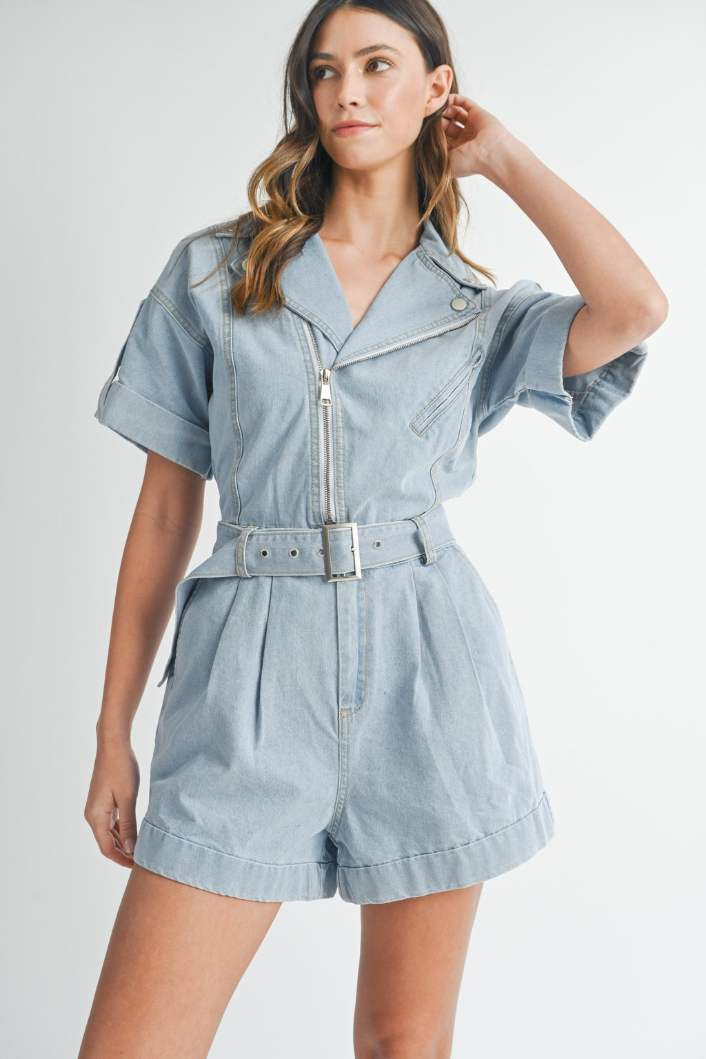 Midday Wander Denim Romper