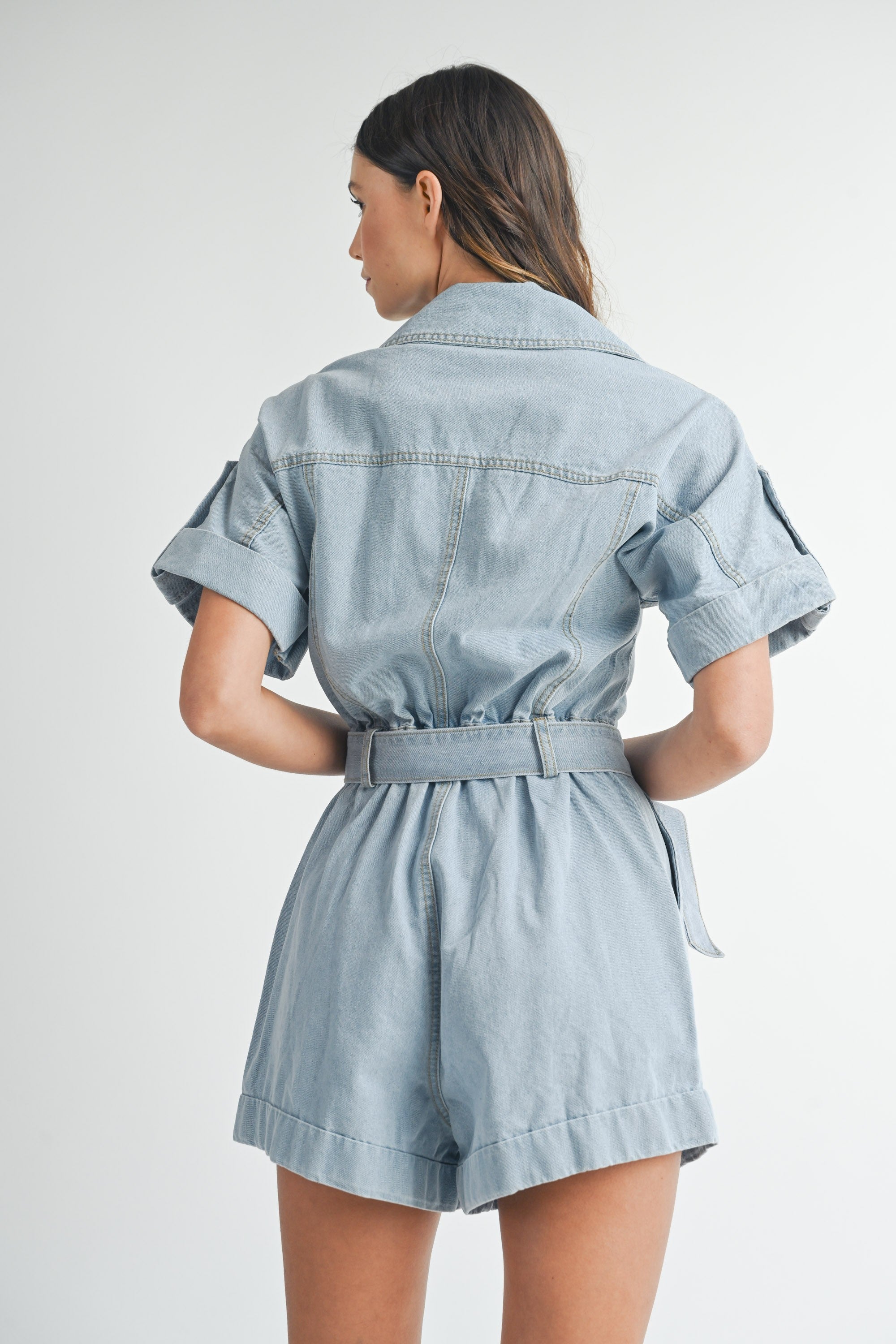 Midday Wander Denim Romper