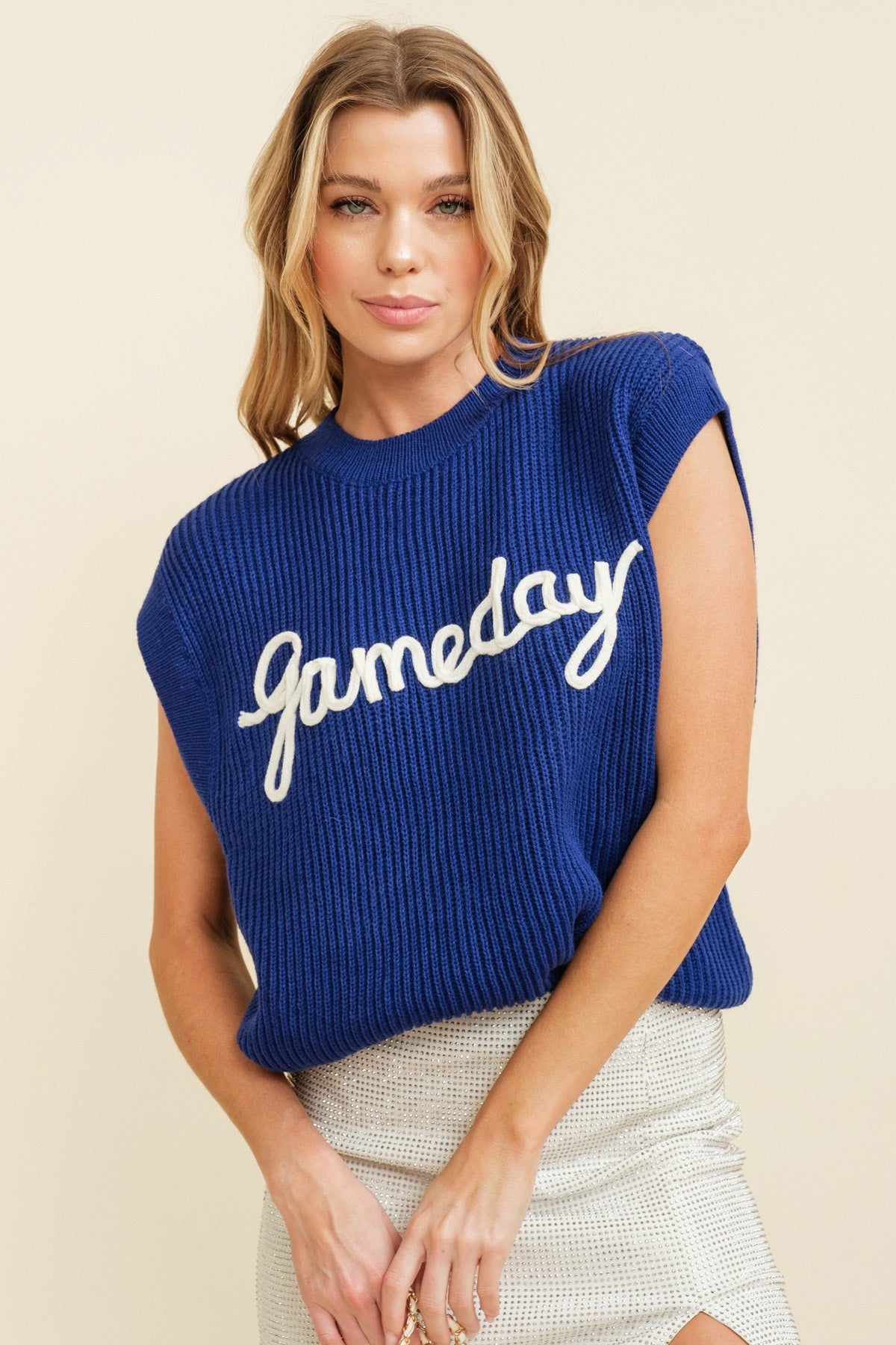 'Gameday' Embroidered Sweater Vest