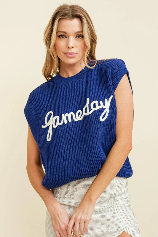 'Gameday' Embroidered Sweater Vest