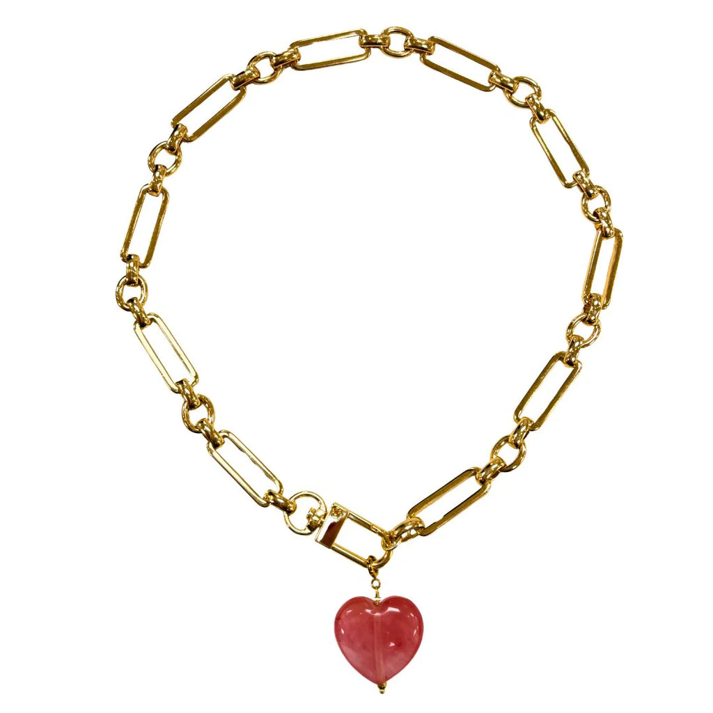 Marble Heart Charm Necklace