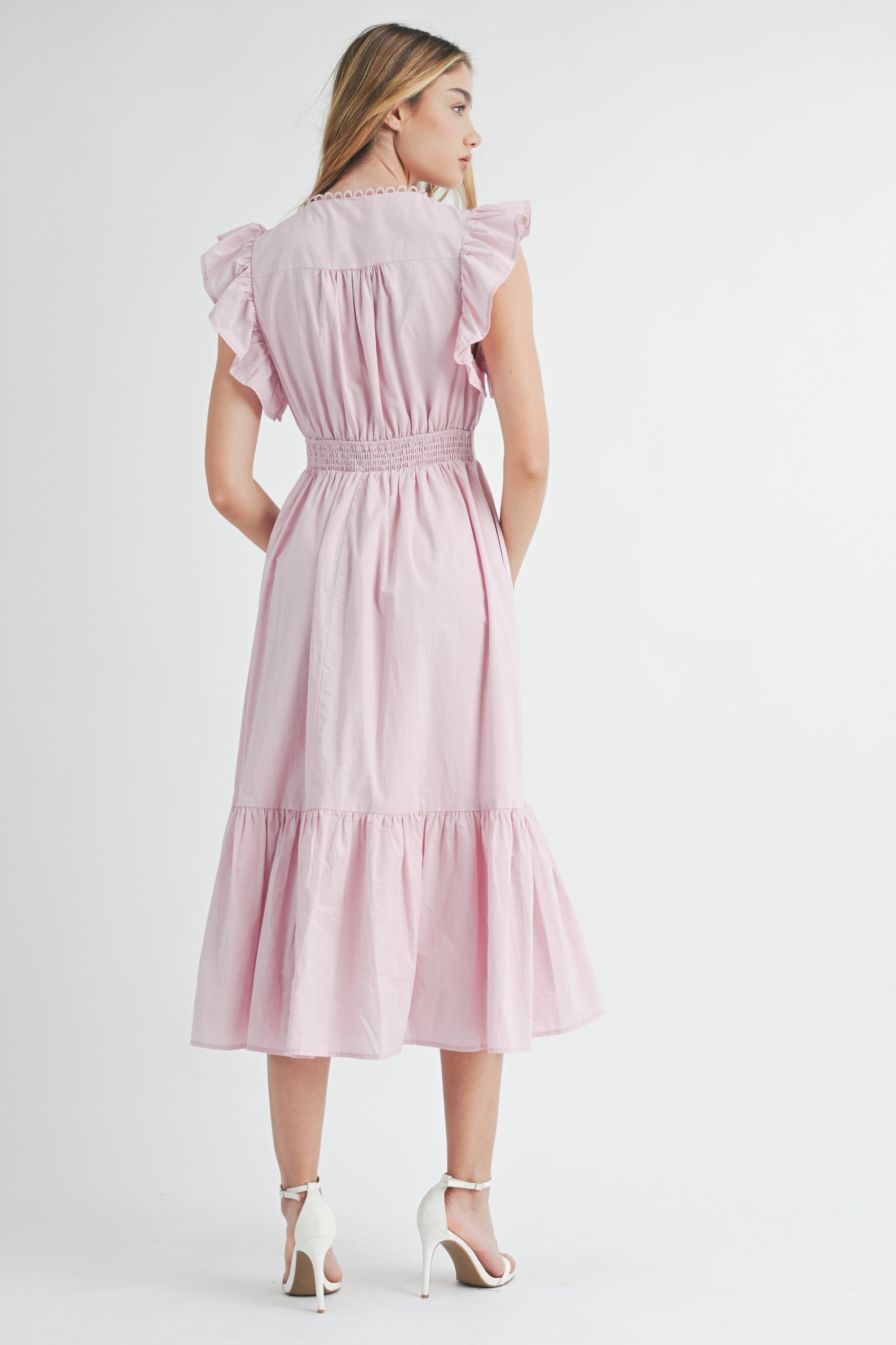 Aubree Scalloped Midi Dress