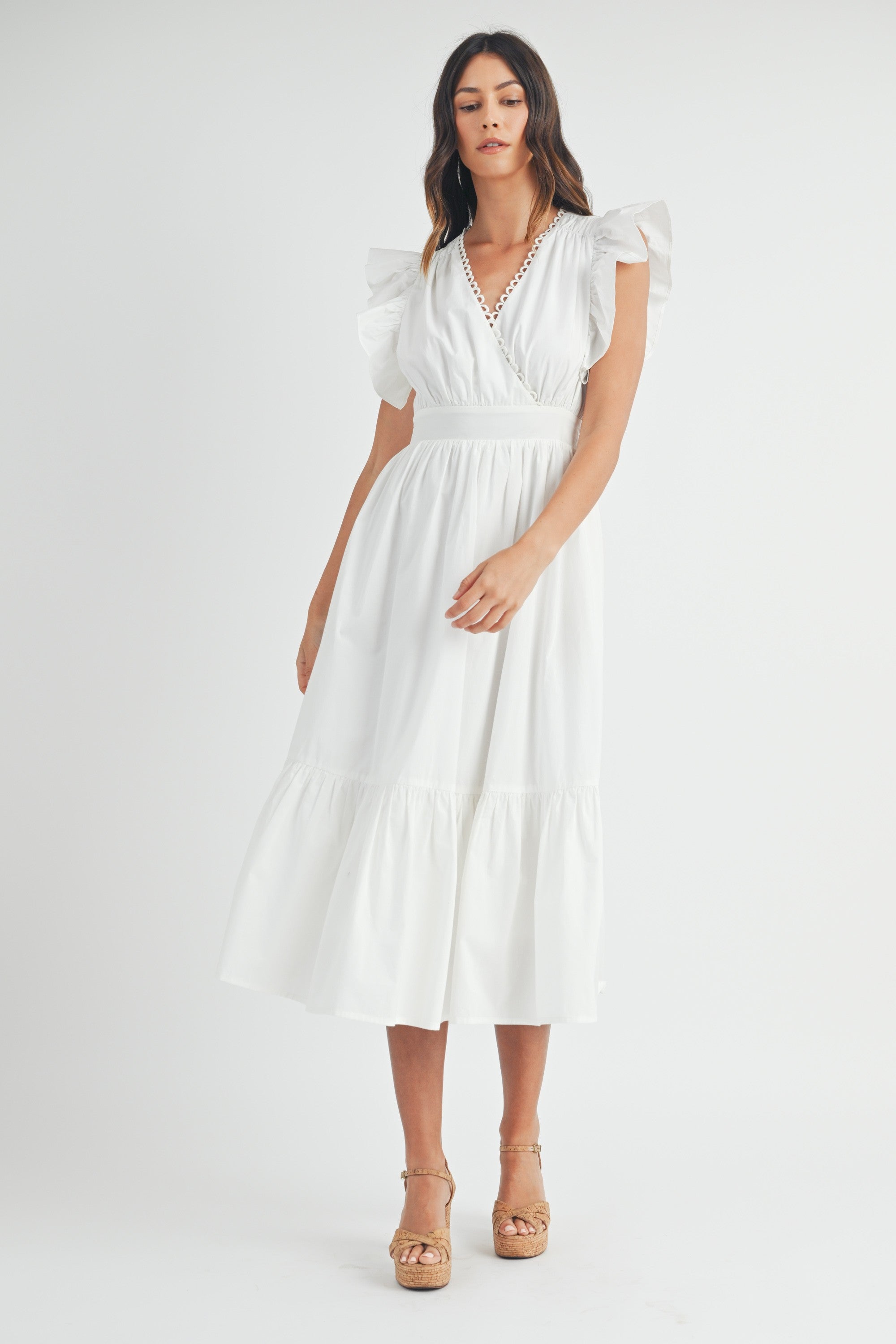 Aubree Scalloped Midi Dress