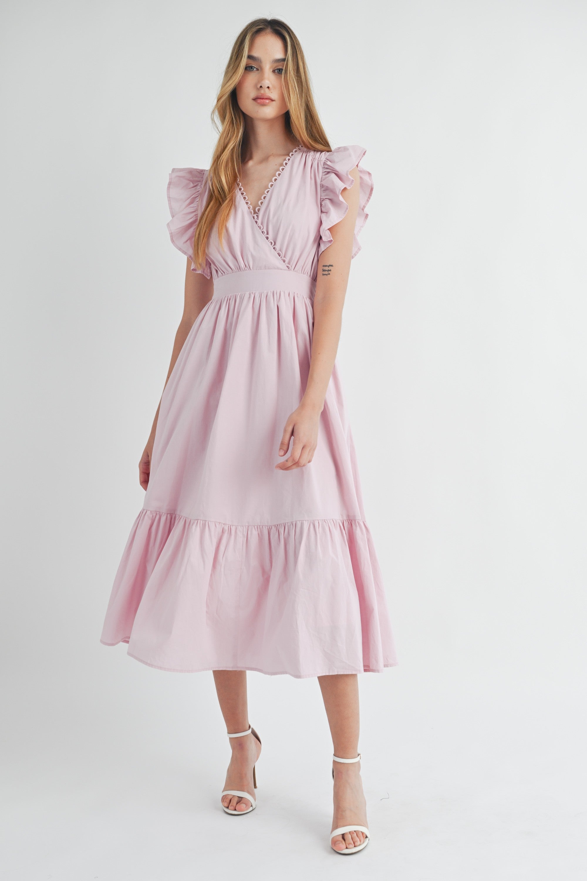 Aubree Scalloped Midi Dress