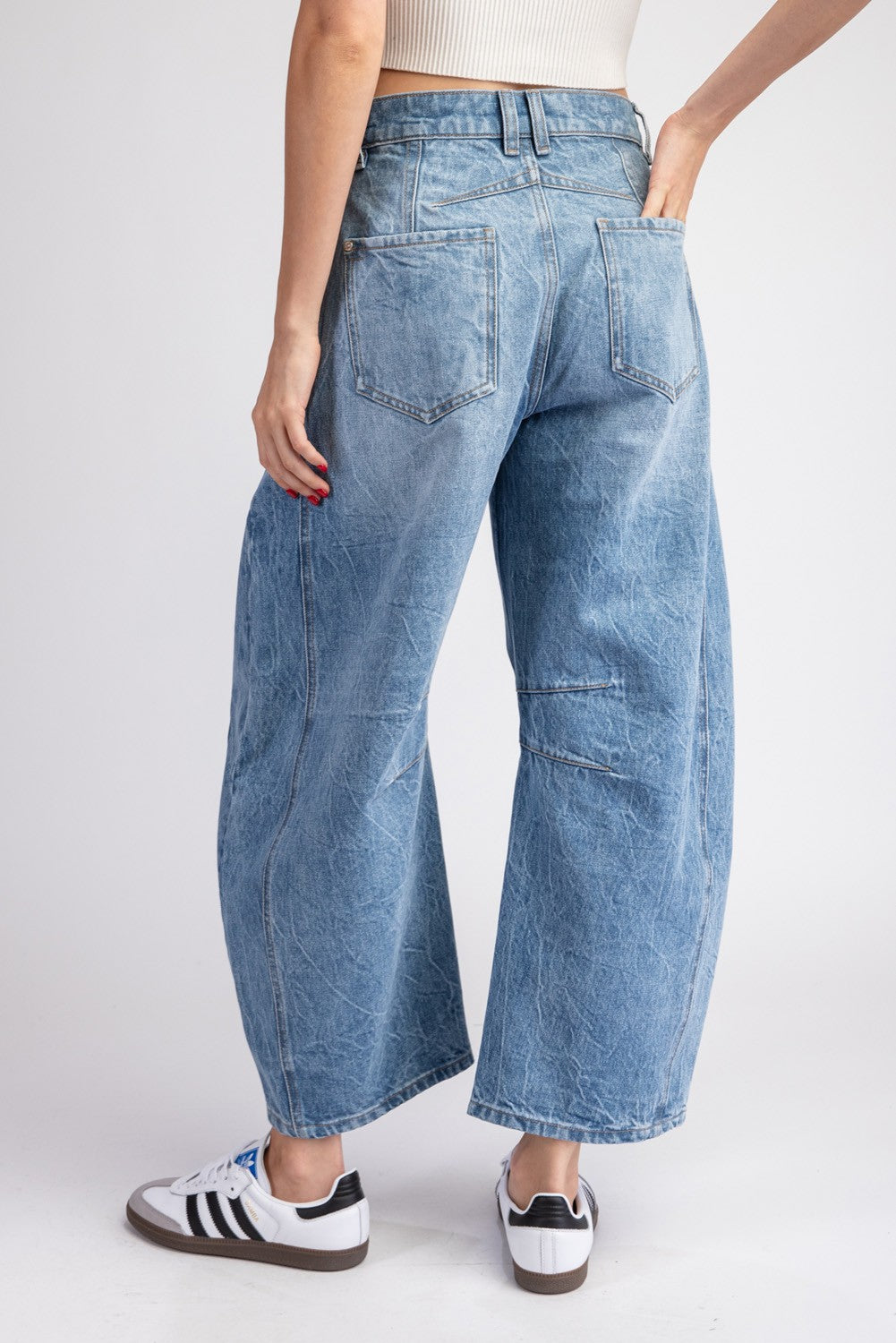 Annie Mineral Washed Barrel Jeans