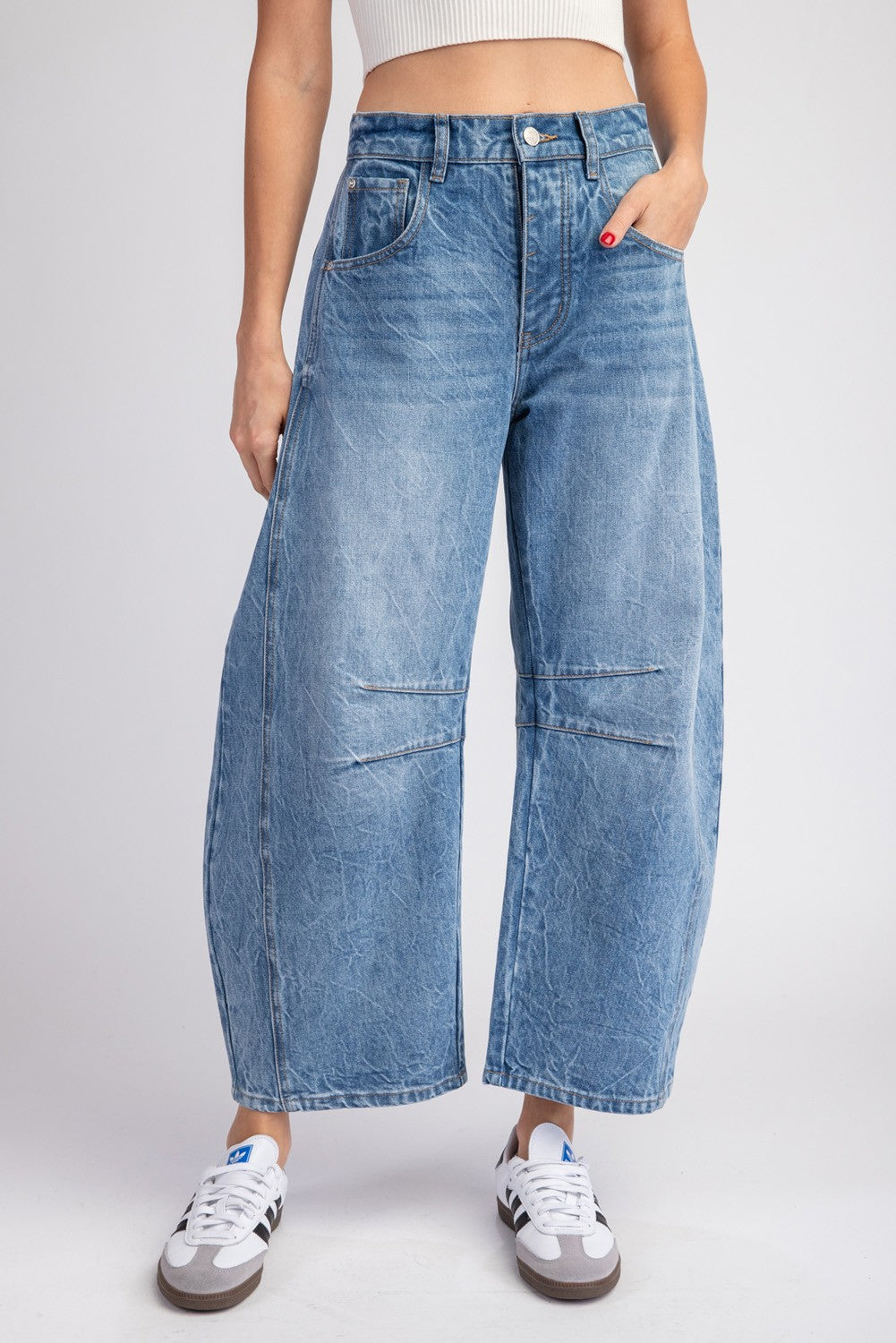 Annie Mineral Washed Barrel Jeans