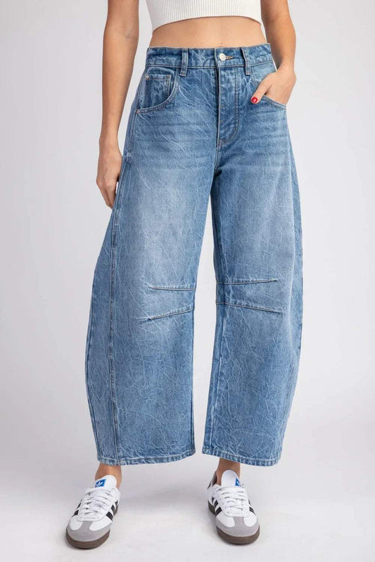 Annie Mineral Washed Barrel Jeans
