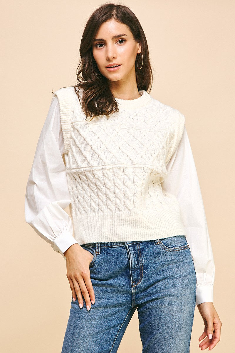 Birchwood Knit Combo Top