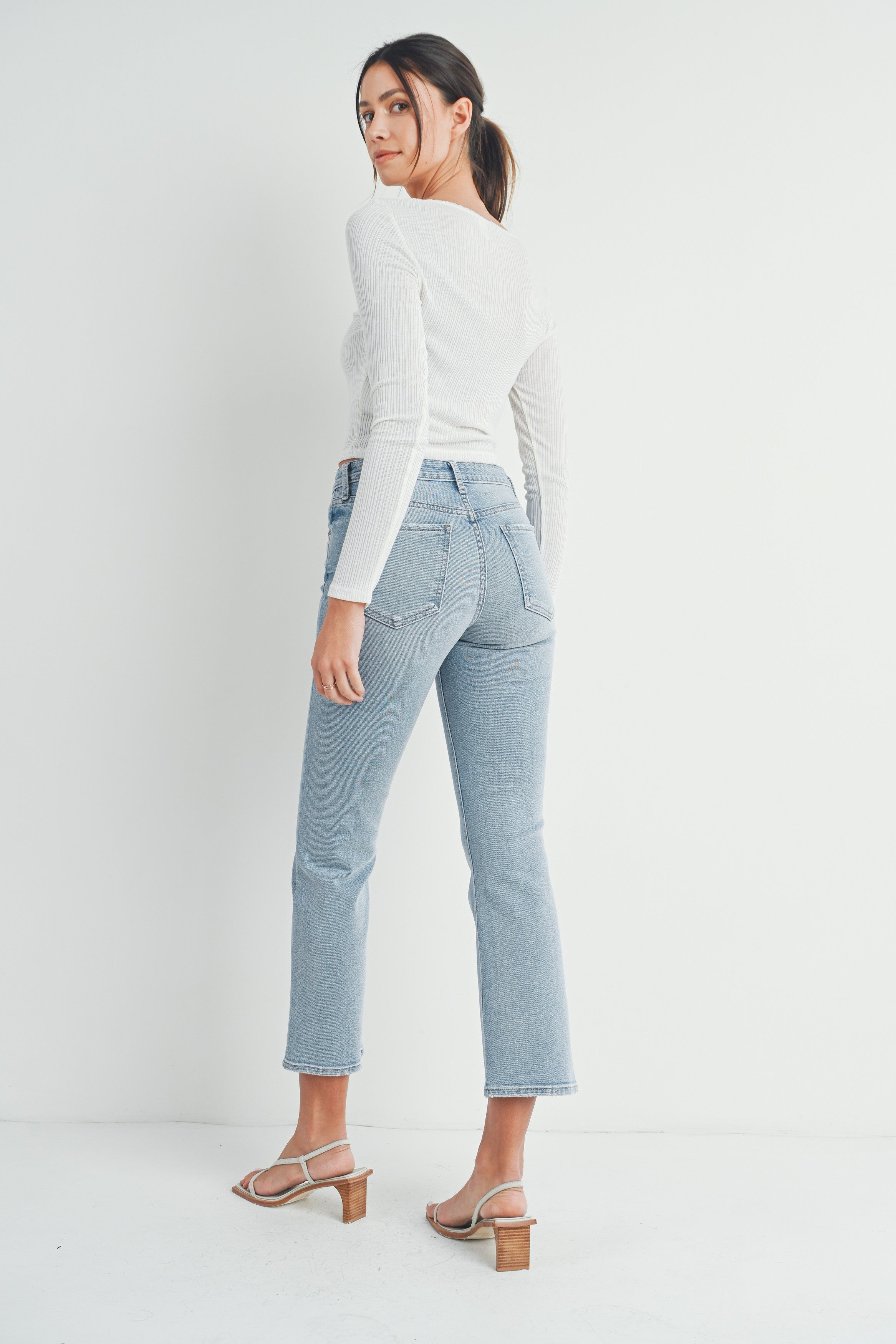 Amanda Slim Cropped Bootcut Jeans | Just Black Denim