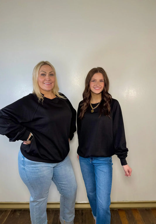 Aisha Round Neck Scuba Sweatshirt | PLUS SIZE AVAILABLE