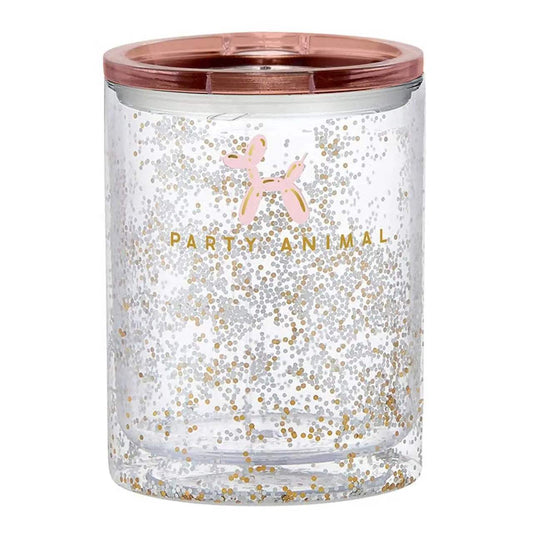 "Party Animal" Double-Wall 12oz Glitter Tumbler