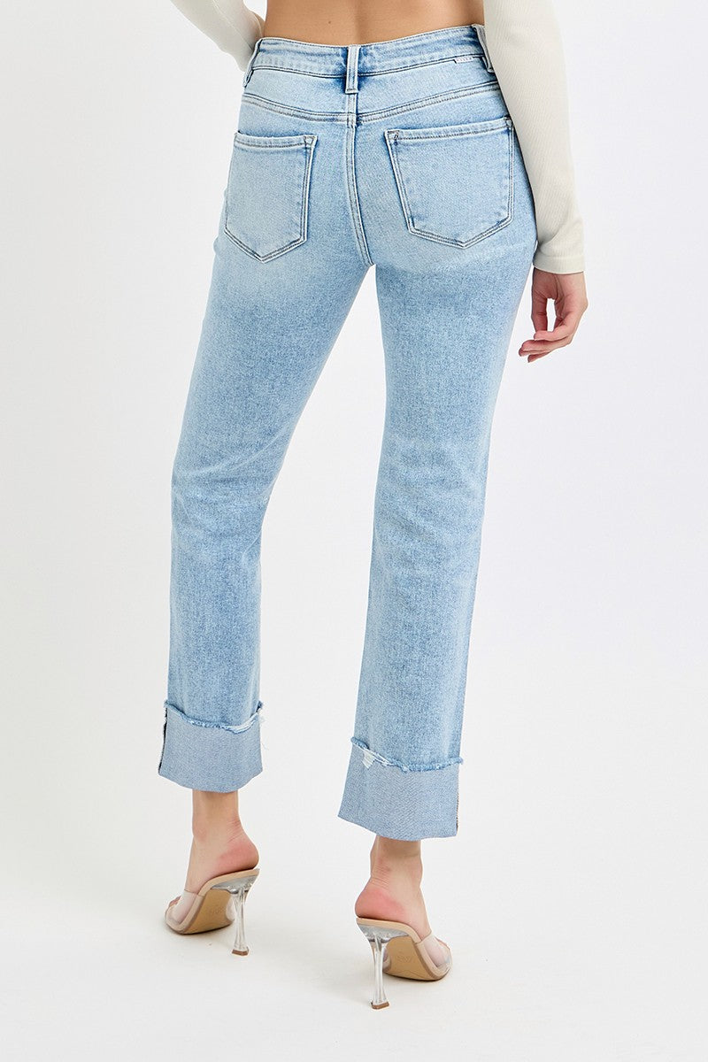 Tummy Control High Rise Straight Jeans | Risen Jeans | PLUS SIZE AVAILABLE