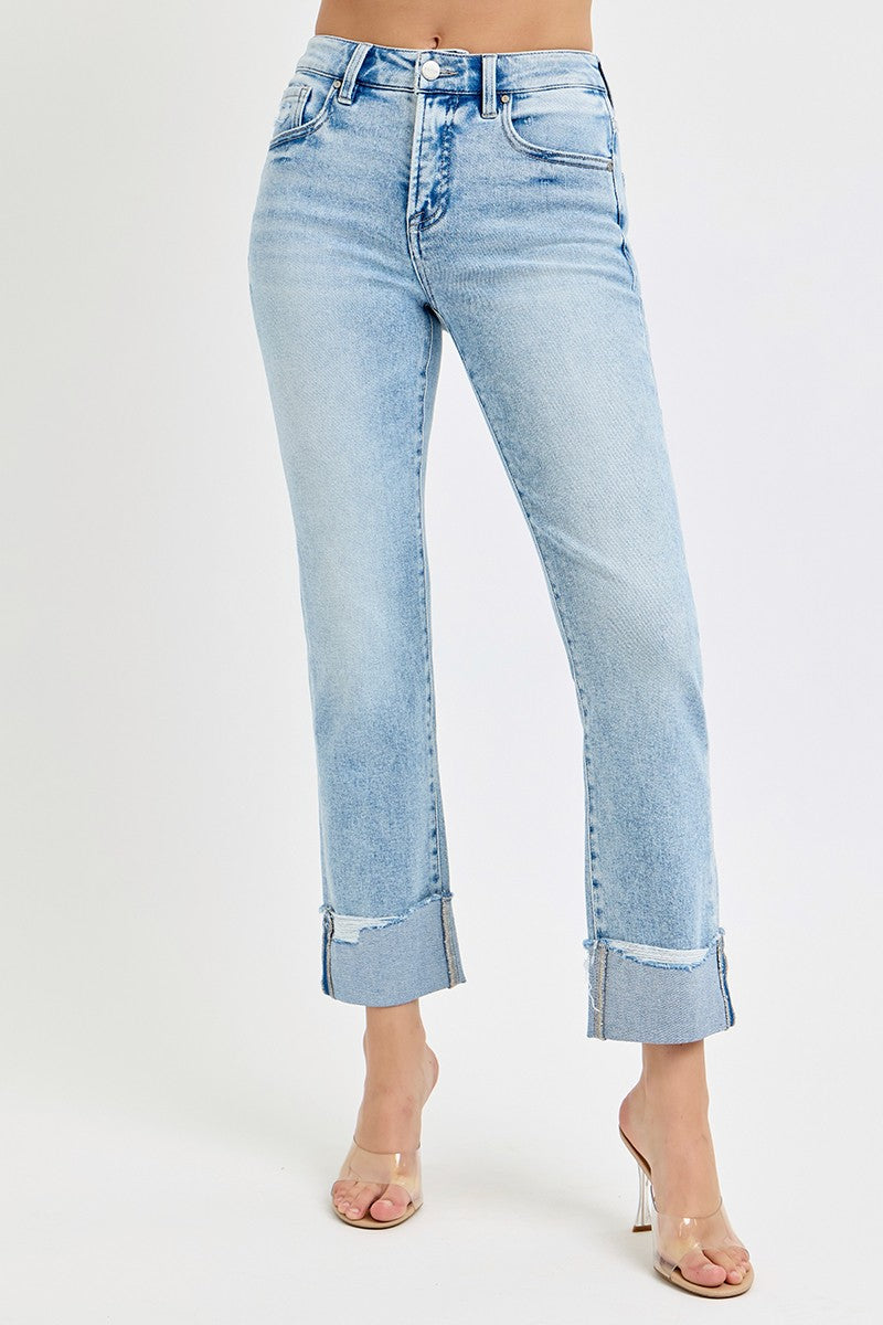 Tummy Control High Rise Straight Jeans | Risen Jeans | PLUS SIZE AVAILABLE