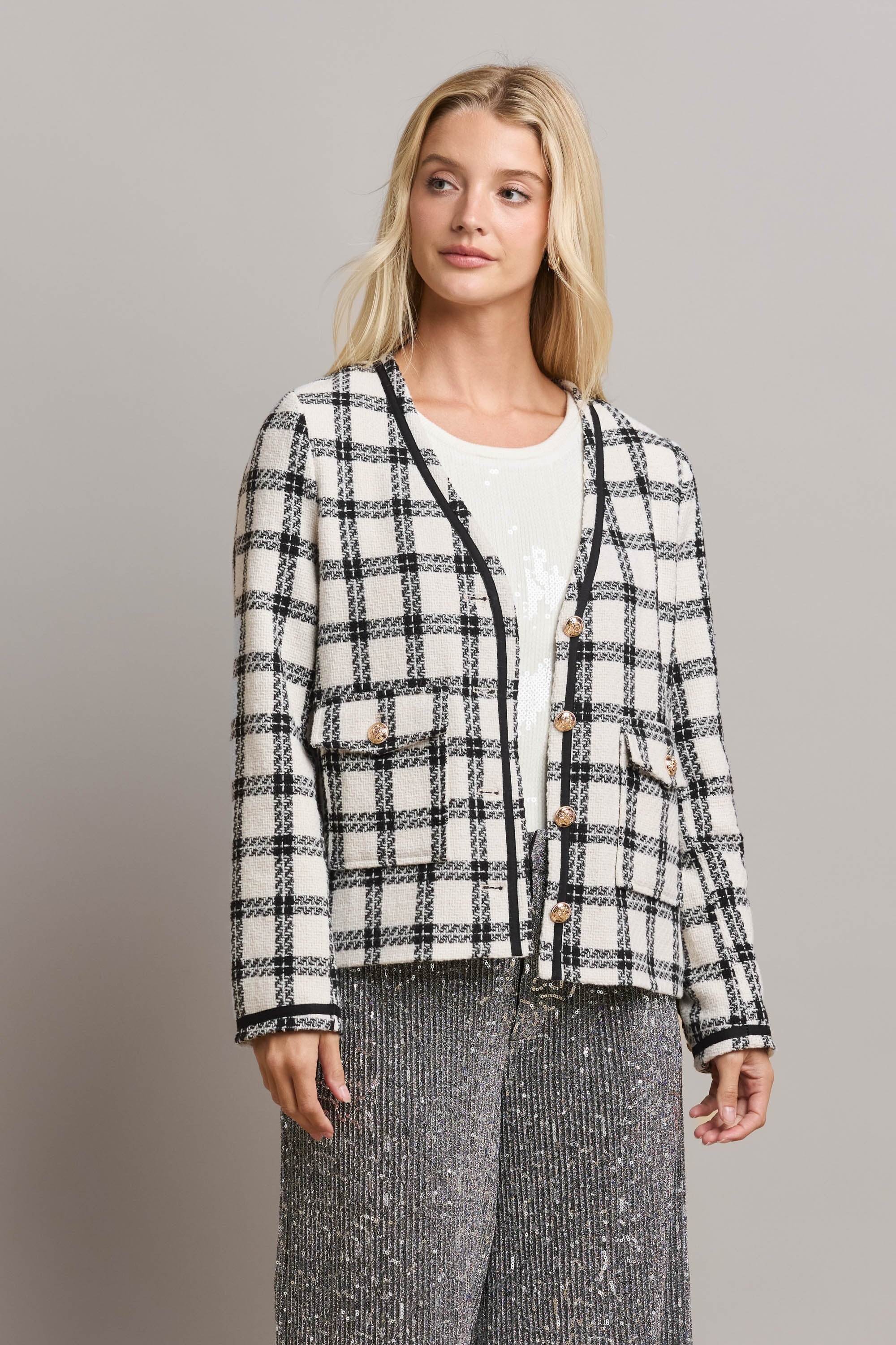 Plaid Checker Print Jacket