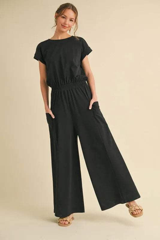 Iria Jersey Short Sleeve Jumpsuit