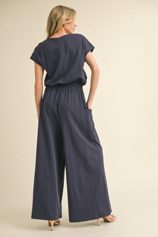 Iria Jersey Short Sleeve Jumpsuit