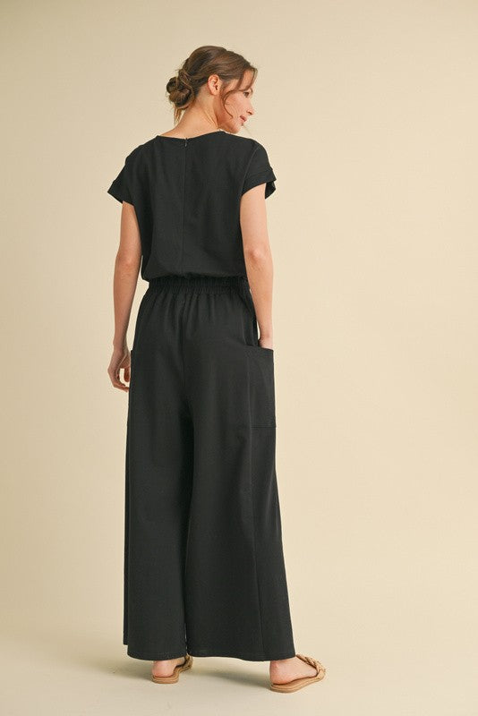 Iria Jersey Short Sleeve Jumpsuit