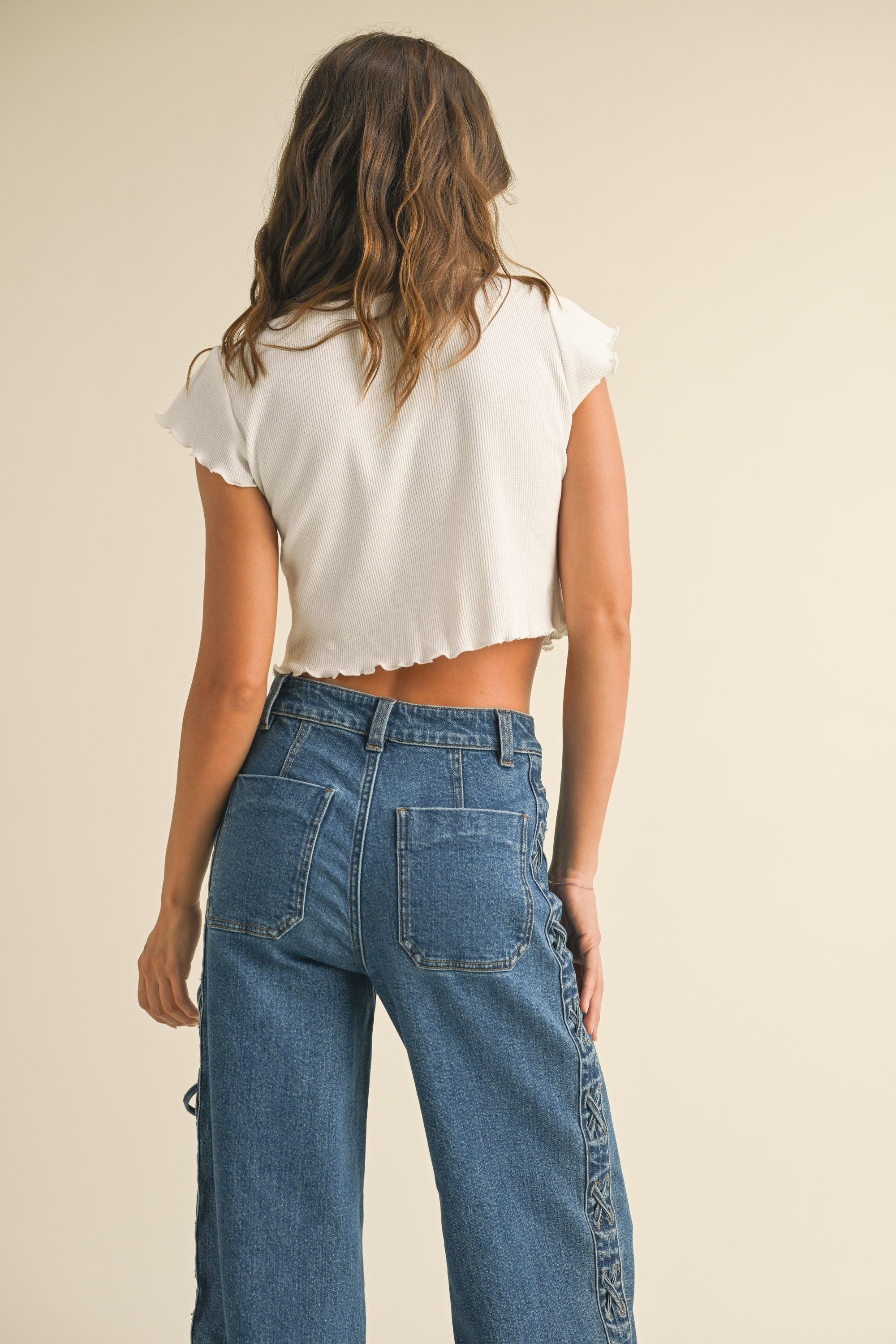 Chill Day Crop Waffle Tee