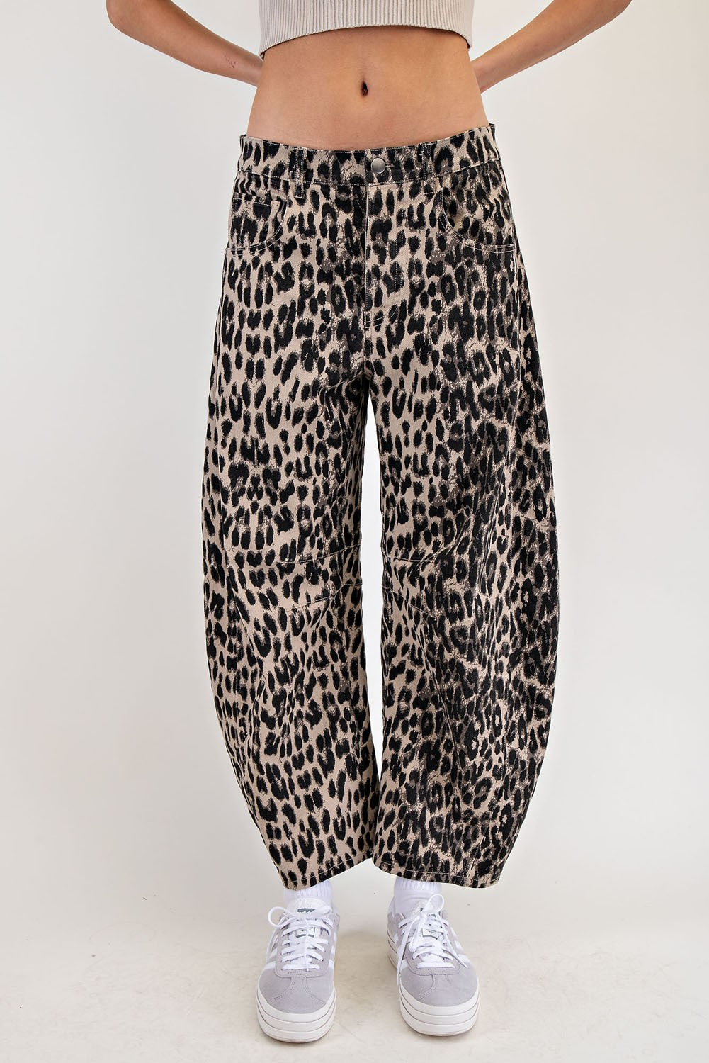Morgan Leopard Barrel Jeans