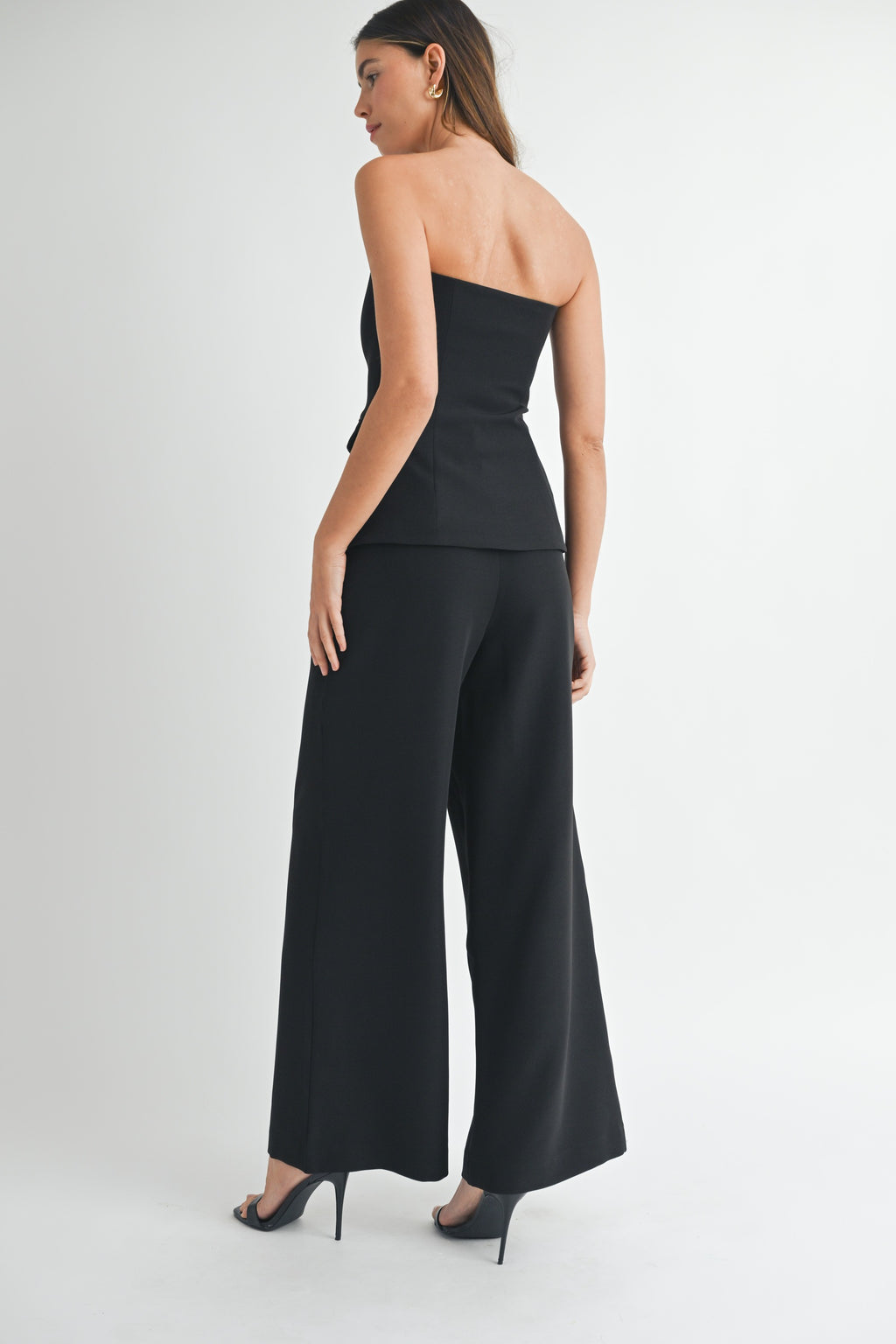 Sable Crepe Button Trouser Set