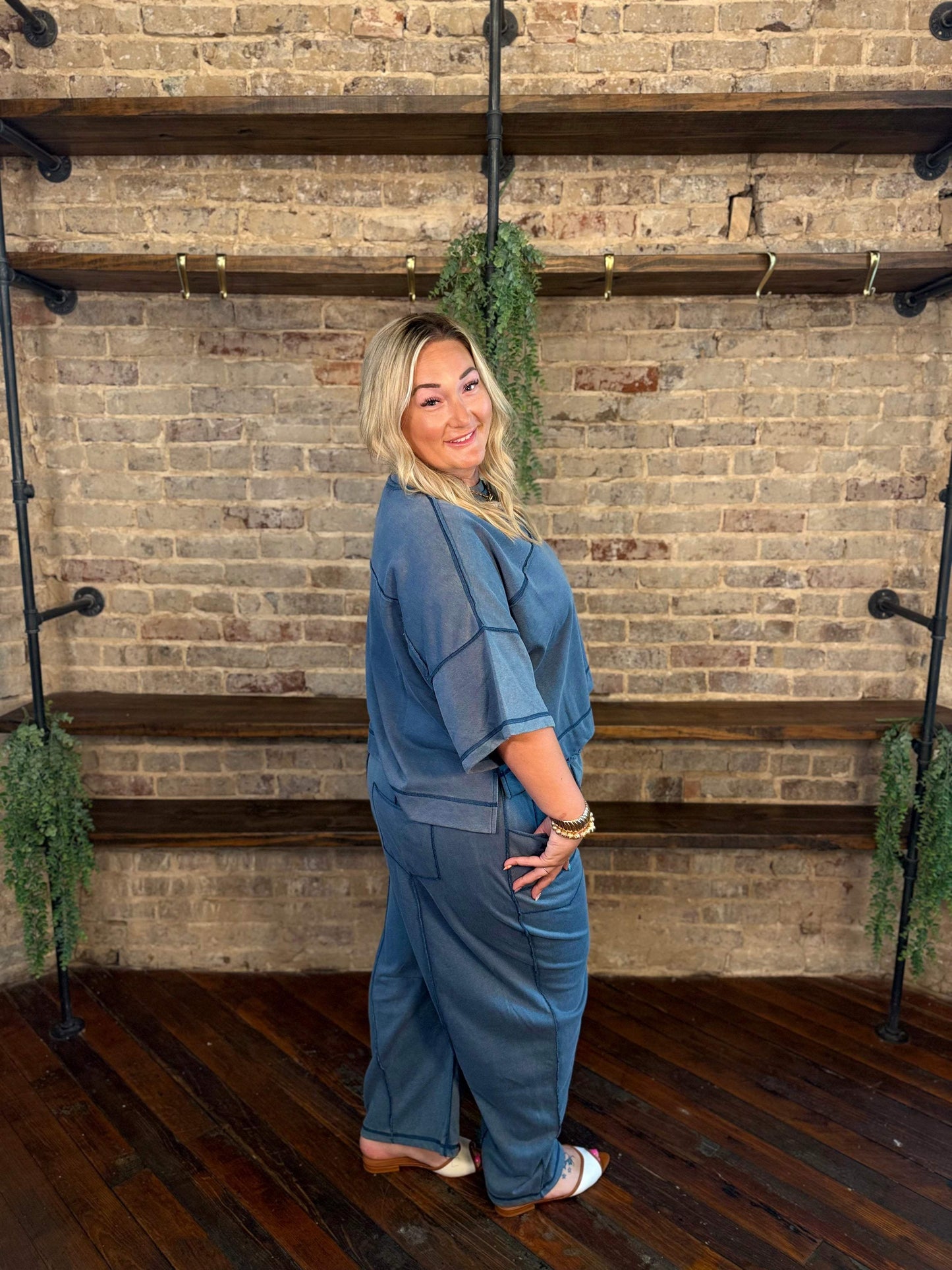 Mineral Washed Barrel Pant Set | PLUS SIZE AVAILABLE