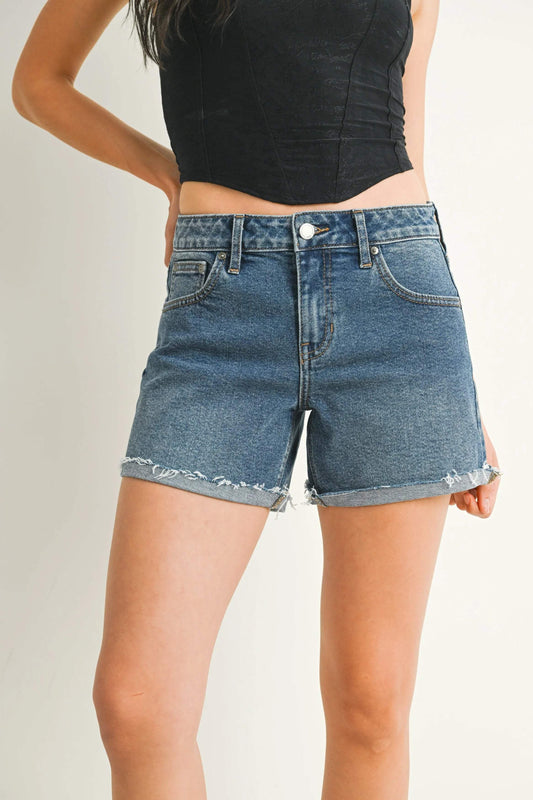 Mikayla Mid Rise Cuffed Shorts