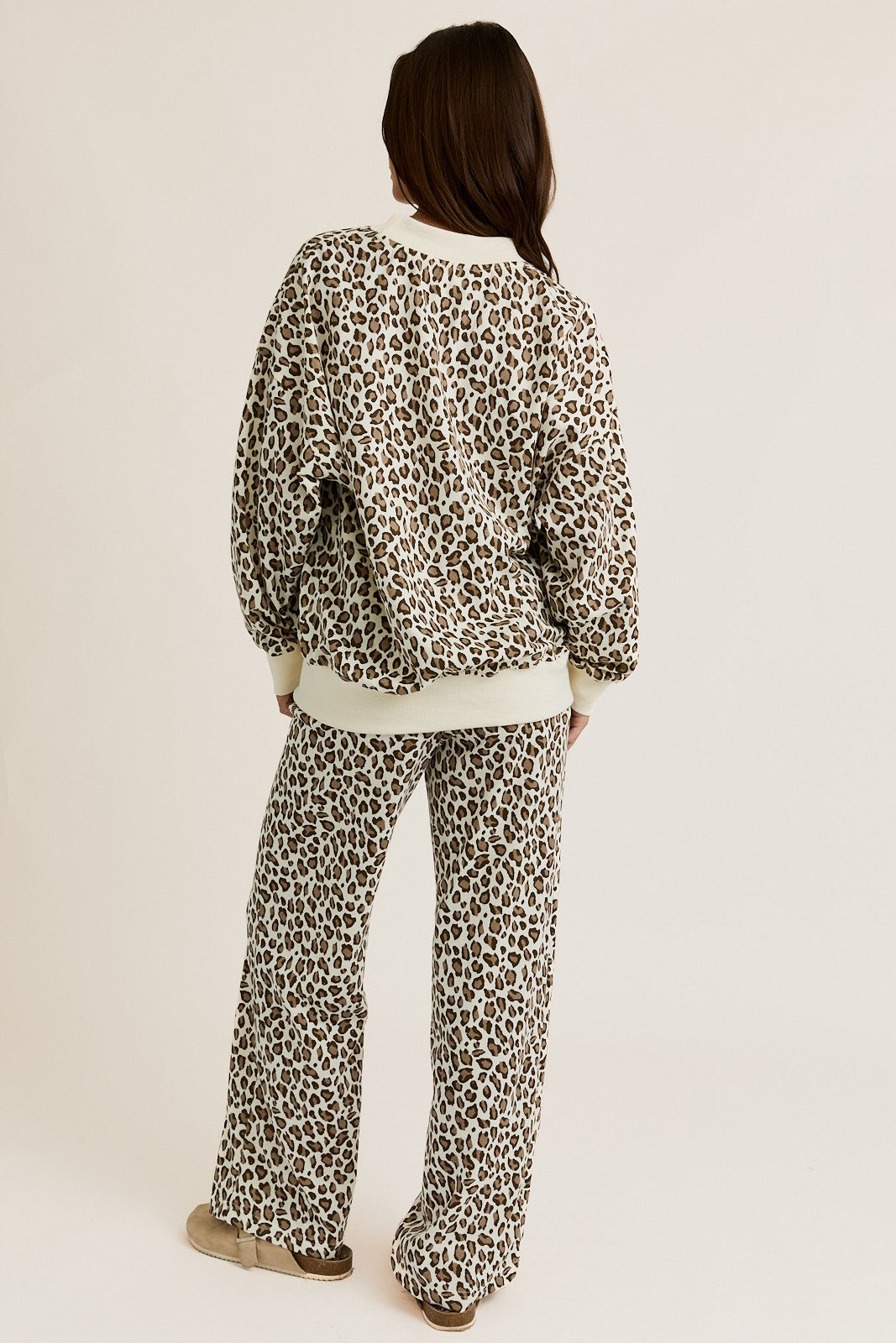 Fiona Leopard Sweatshirt & Sweatpants Set