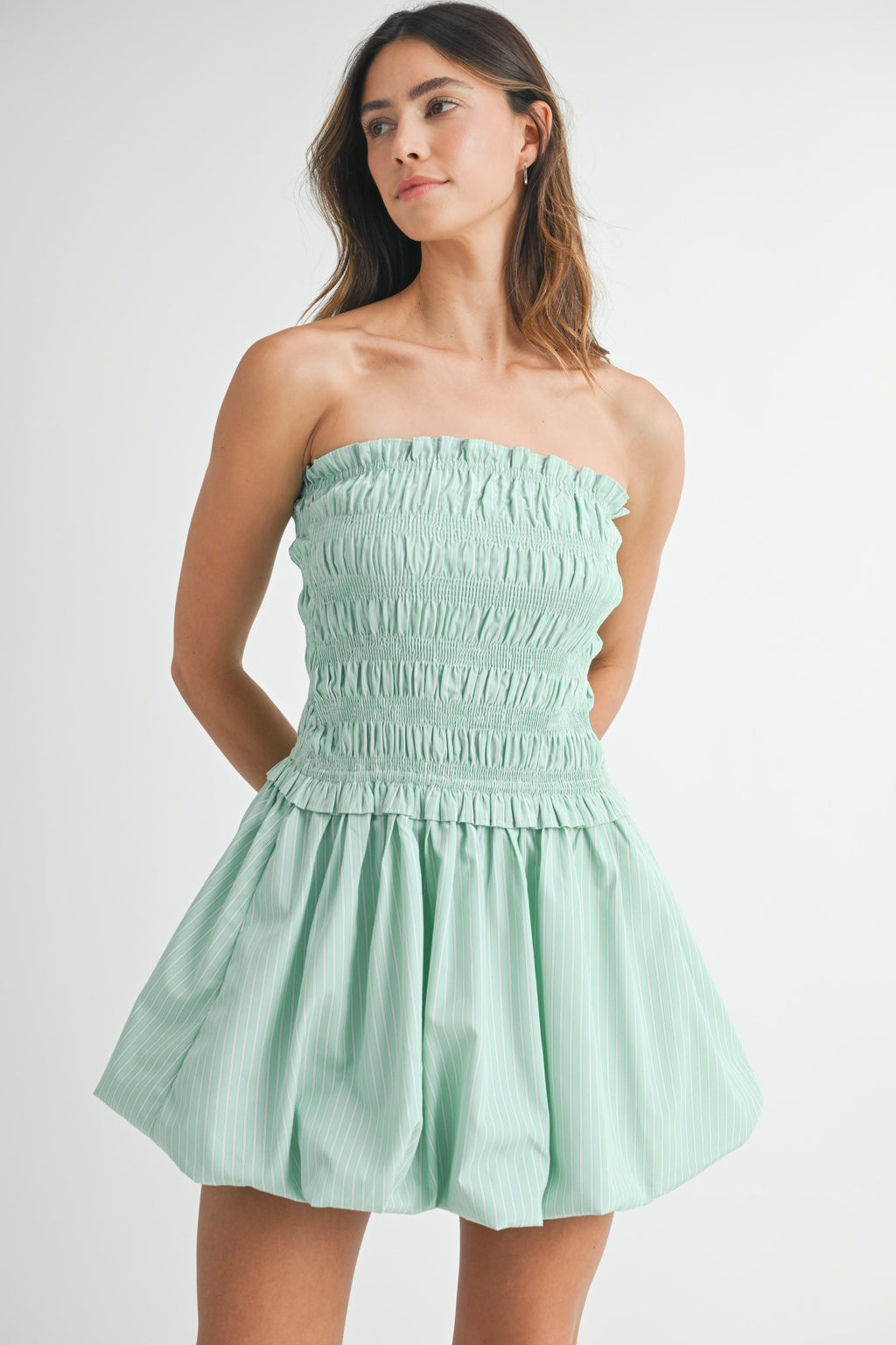 Averie Shirred Balloon Dress