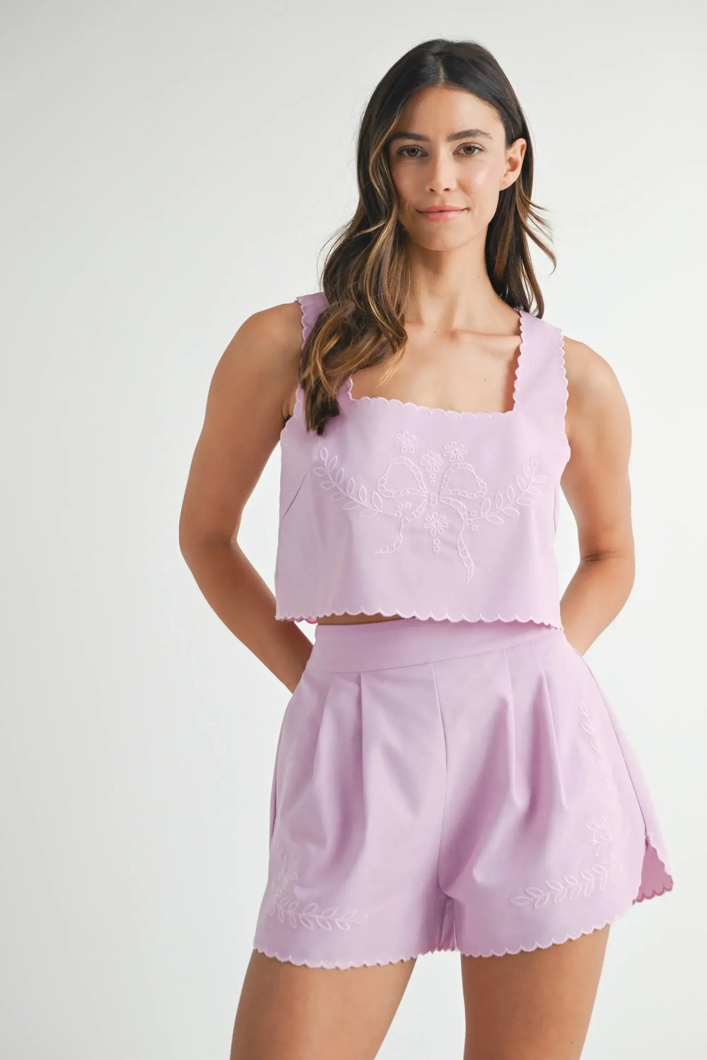 Natalia Embroidered Bow Set