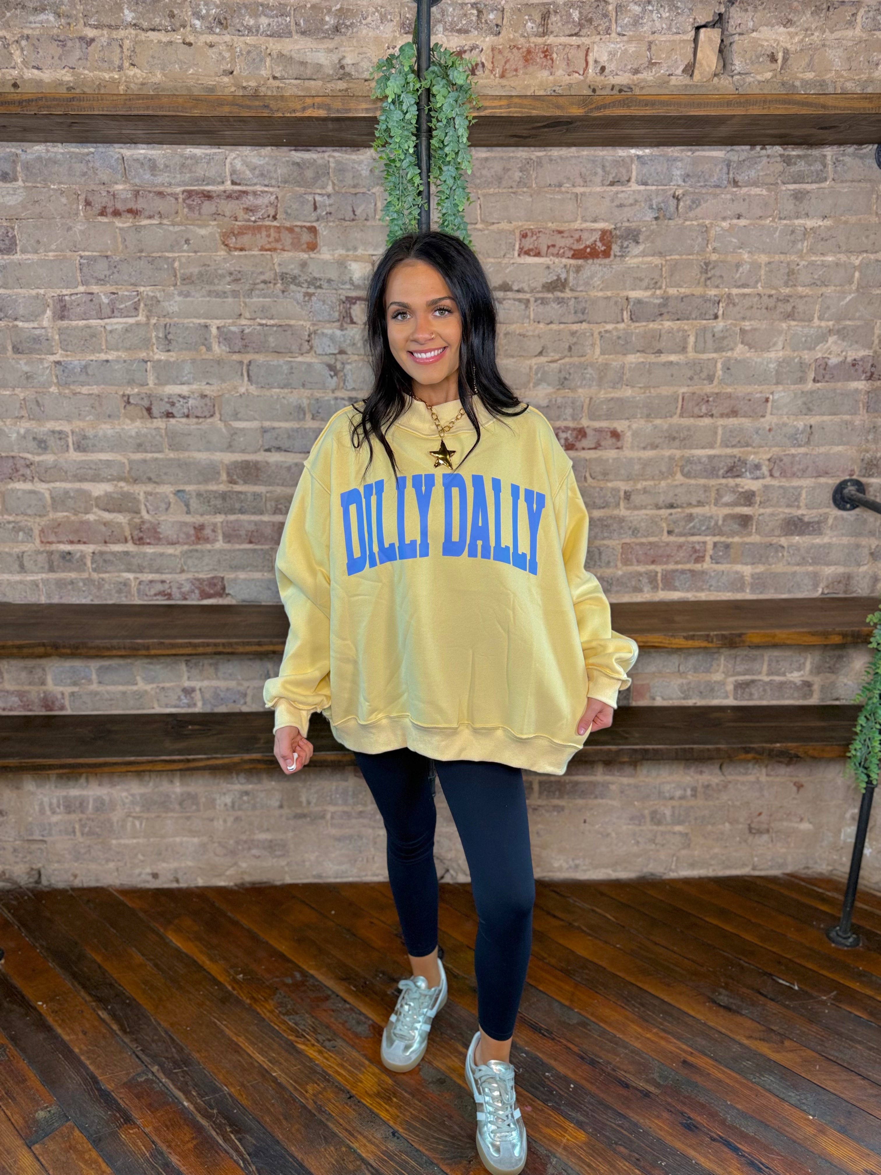 Dilly Dally Mock Neck Sweatshirt