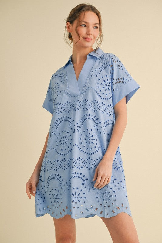 Milo Eyelet Lace Collar Dress