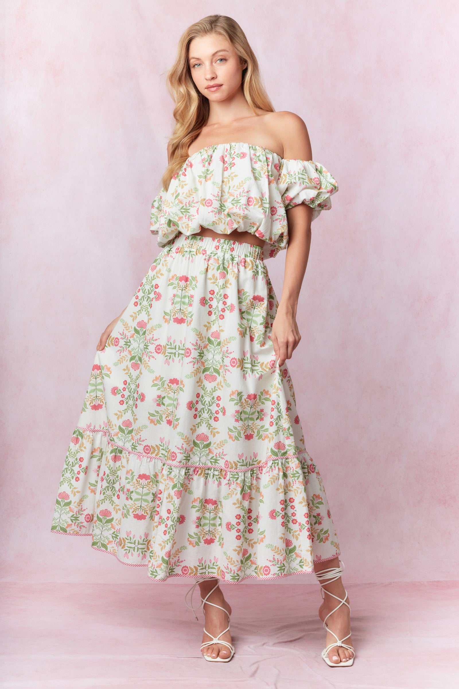 Keelee Floral Midi Skirt