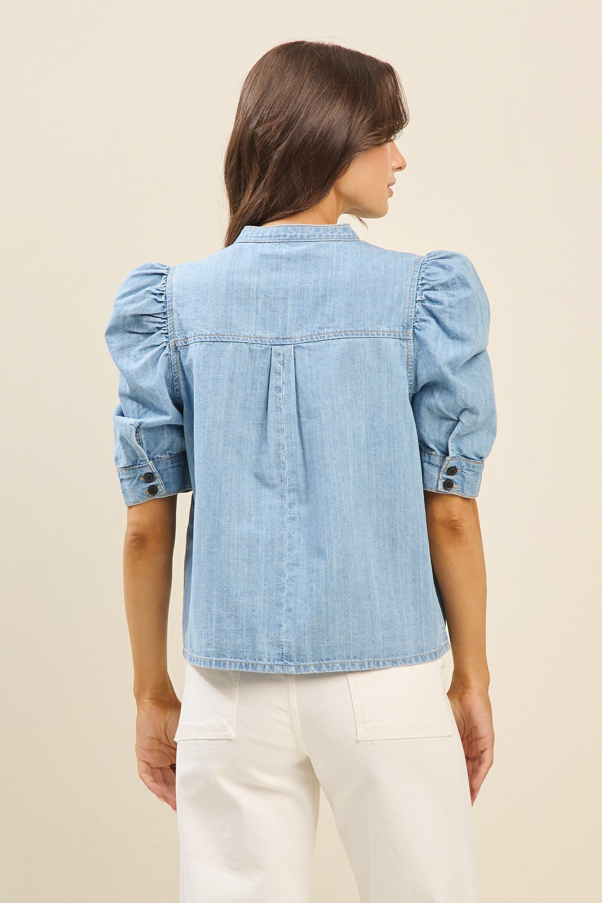 Sorrell Denim Puff Sleeve Top
