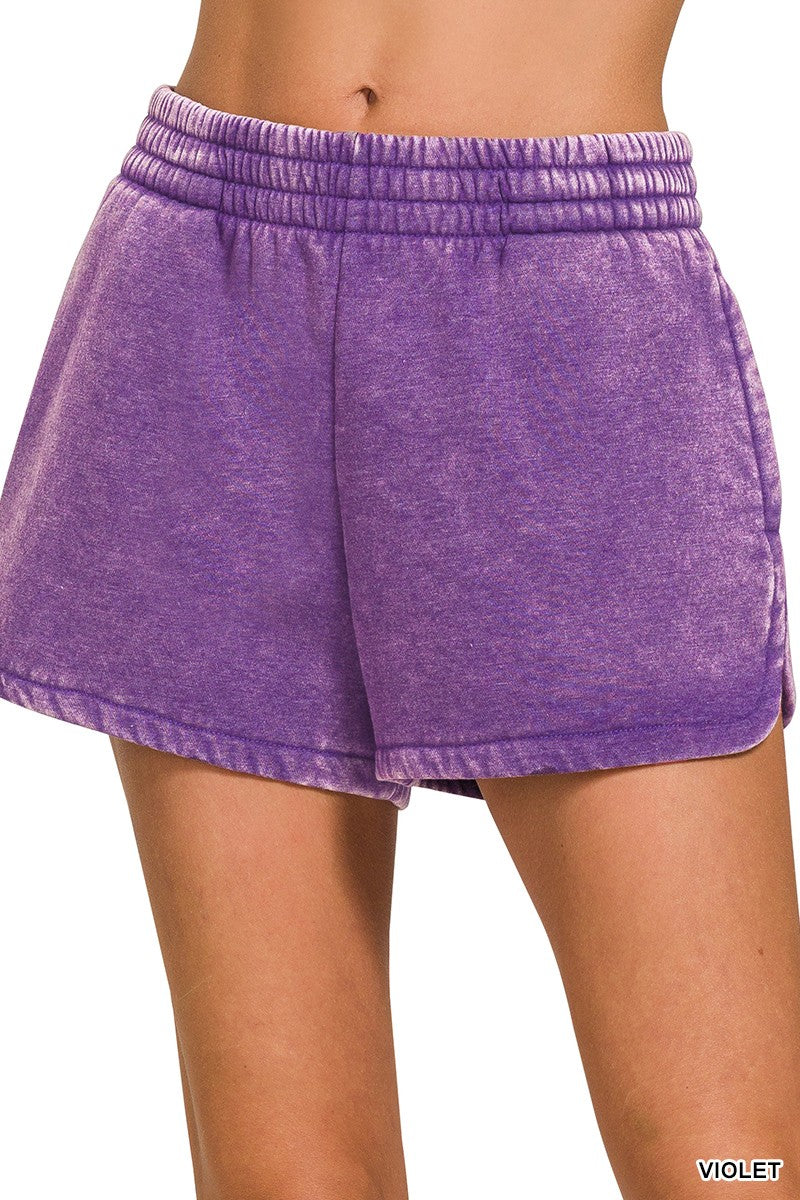 Anna Acid Wash Elastic Shorts