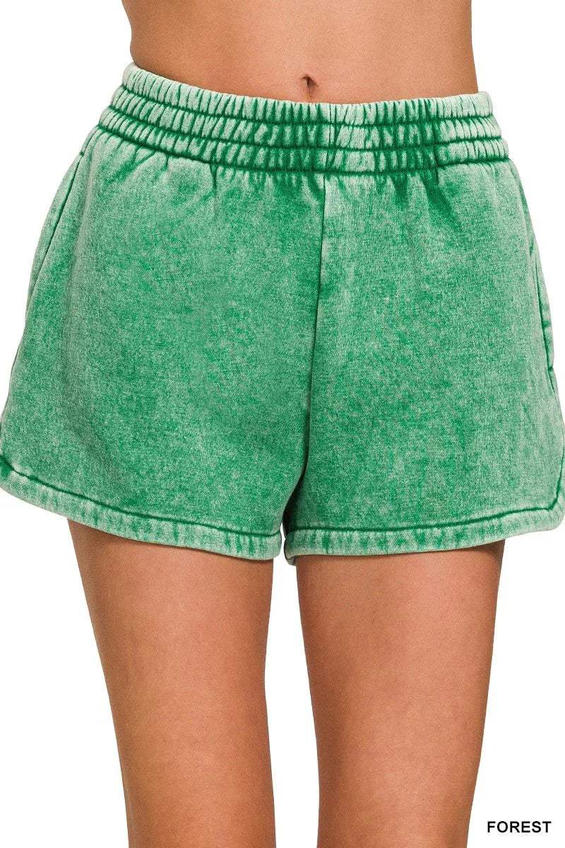 Anna Acid Wash Elastic Shorts